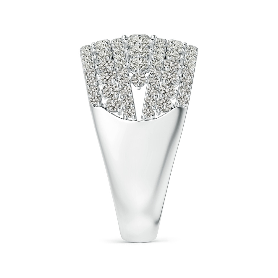 3mm KI3 Multi-Row Graduated Diamond Broad Anniversary Ring in White Gold side-2