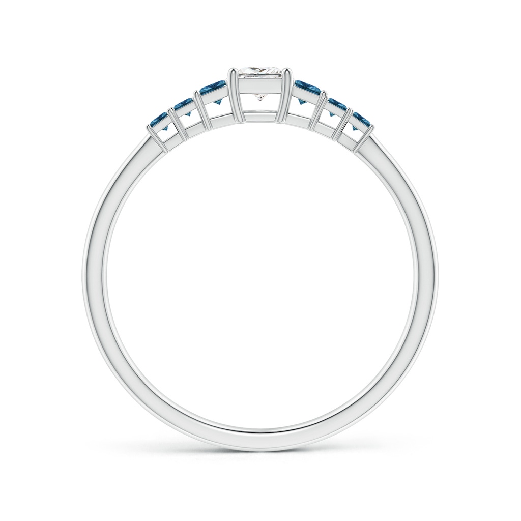 3.1mm GVS2 Princess-Cut White & Blue Diamond Aries Half Eternity Ring in White Gold Side-1