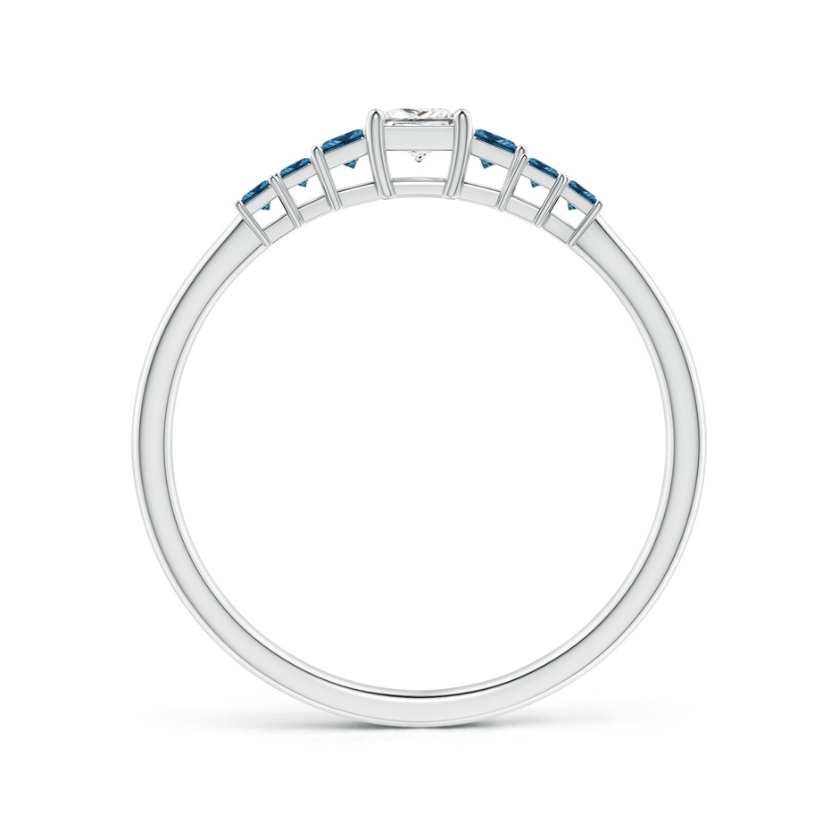 3.1mm GVS2 Princess-Cut White & Blue Diamond Aries Half Eternity Ring in White Gold side-1