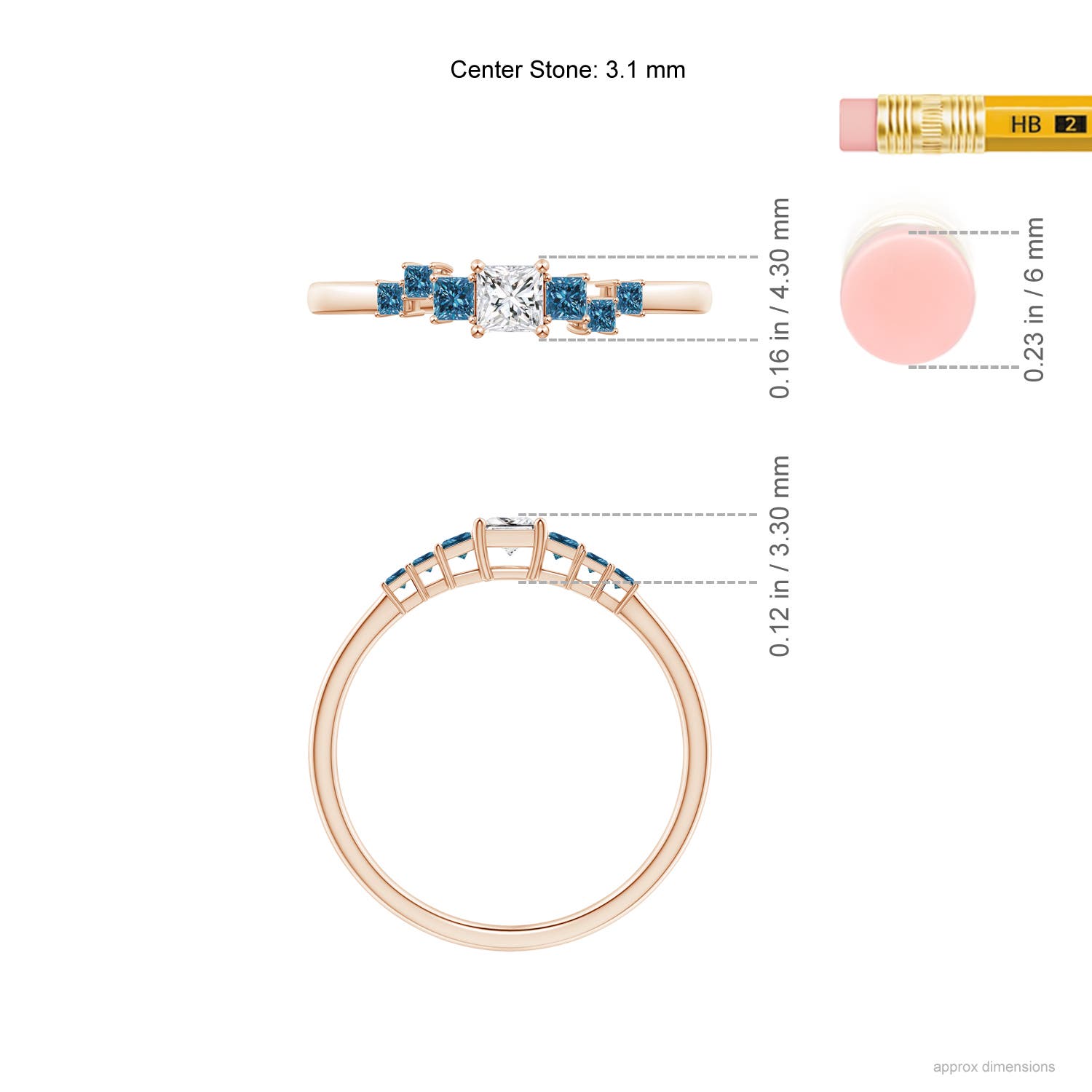 H, SI2 / 0.34 CT / 14 KT Rose Gold