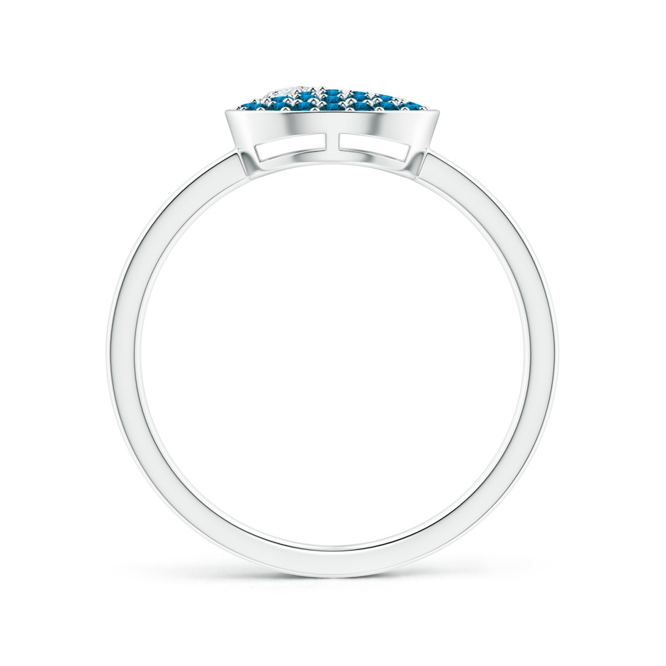 3mm GVS2 Pave-Set White & Blue Diamond Clustre Aries Cocktail Ring in White Gold side-1