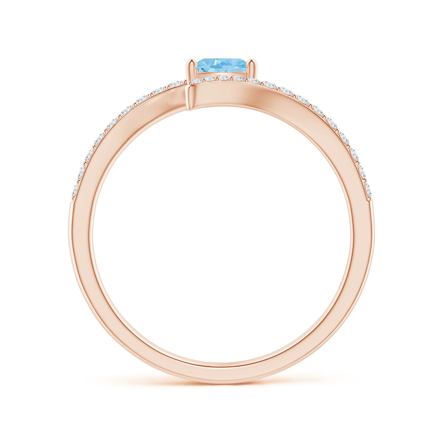 AAAA - Aquamarine / 0.4 CT / 14 KT Rose Gold