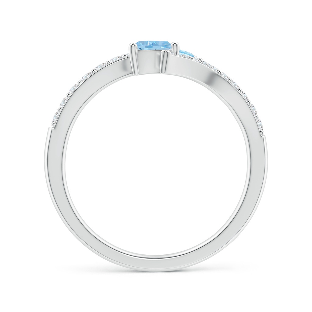 5x3mm AAA Three Stone Multi-Shape Aquamarine Pisces Bypass Ring in White Gold - side_1