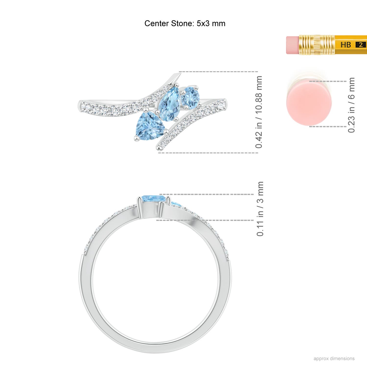 AAA - Aquamarine / 0.67 CT / 14 KT White Gold