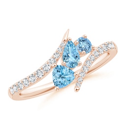 Fashion Rose Gold Aquamarine Rings