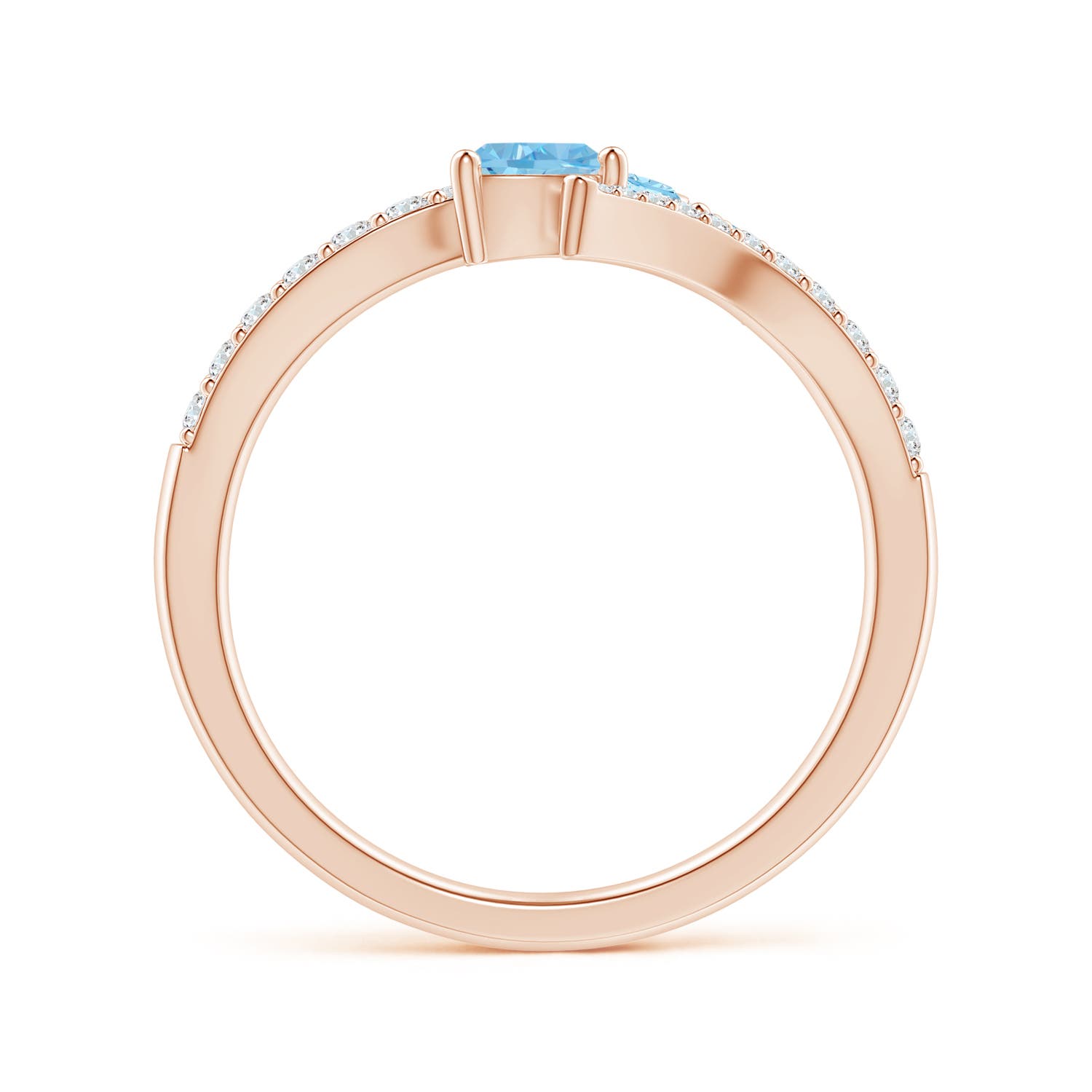 AAAA - Aquamarine / 0.67 CT / 14 KT Rose Gold