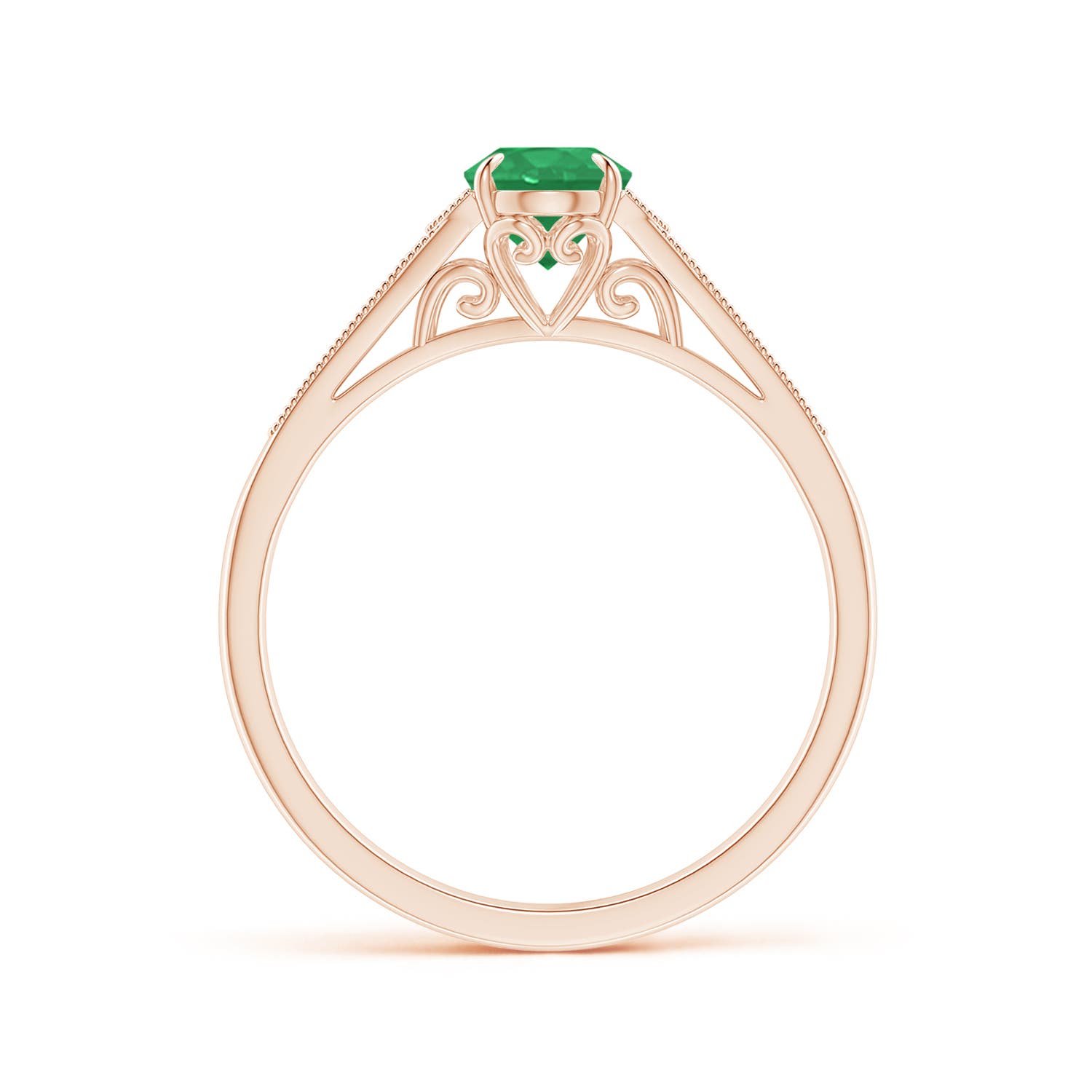 A - Emerald / 0.77 CT / 14 KT Rose Gold