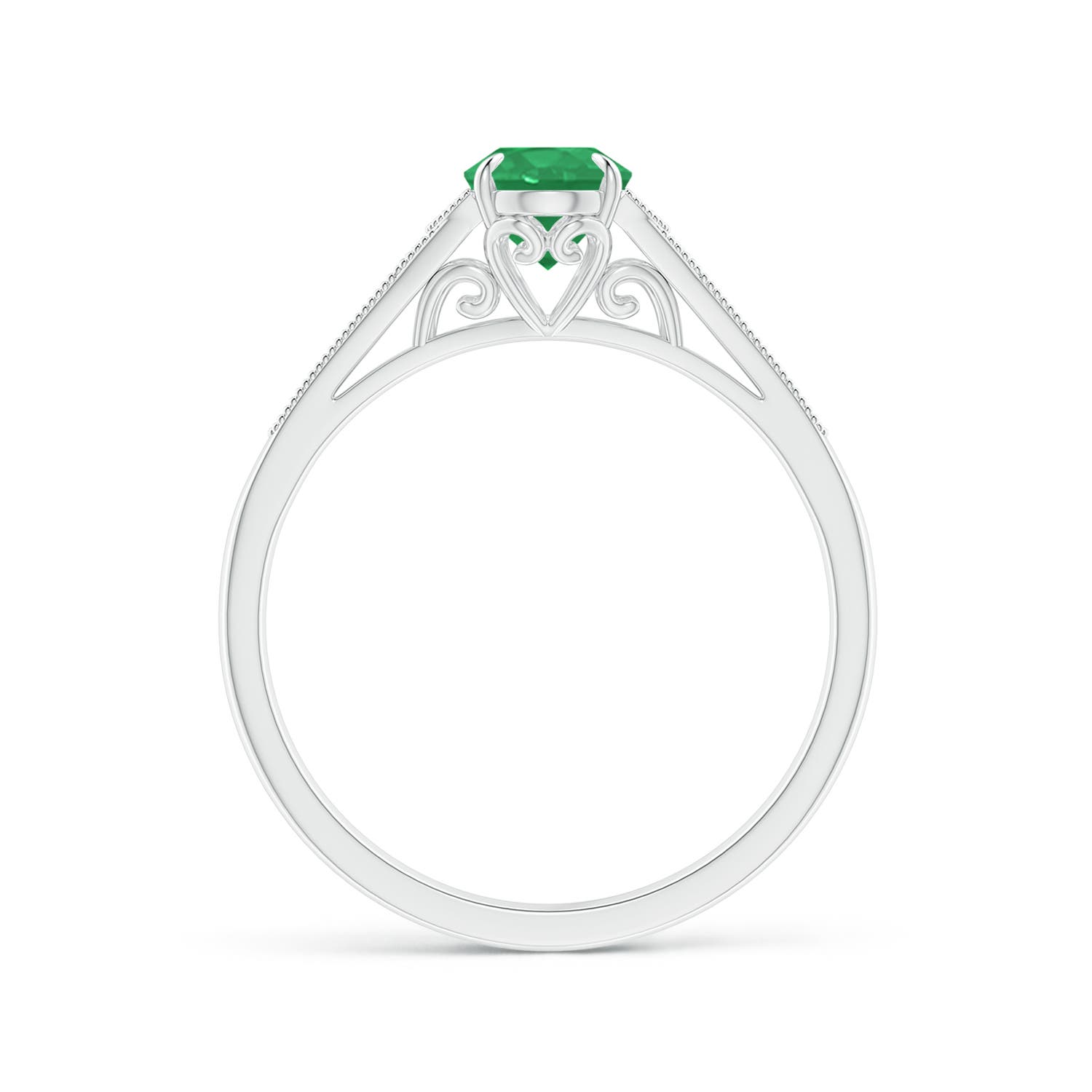 A - Emerald / 0.77 CT / 14 KT White Gold