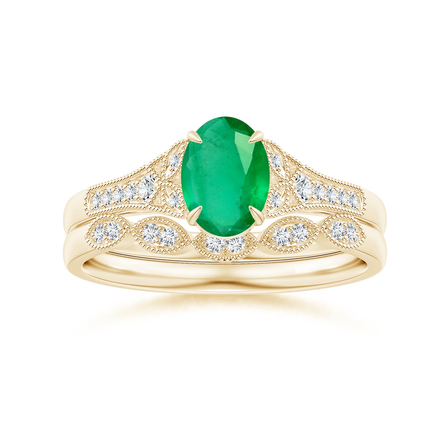 A - Emerald / 0.77 CT / 14 KT Yellow Gold