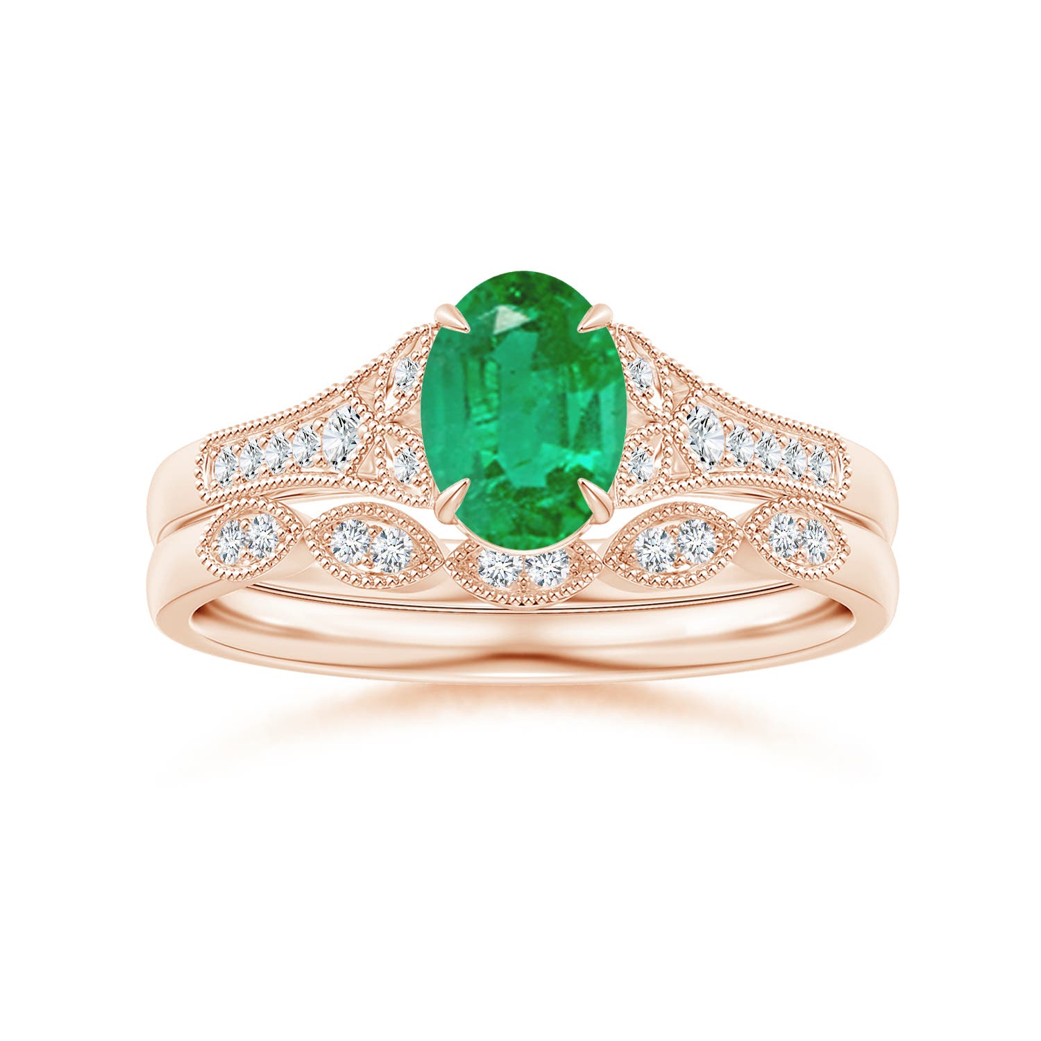 AA - Emerald / 0.77 CT / 14 KT Rose Gold