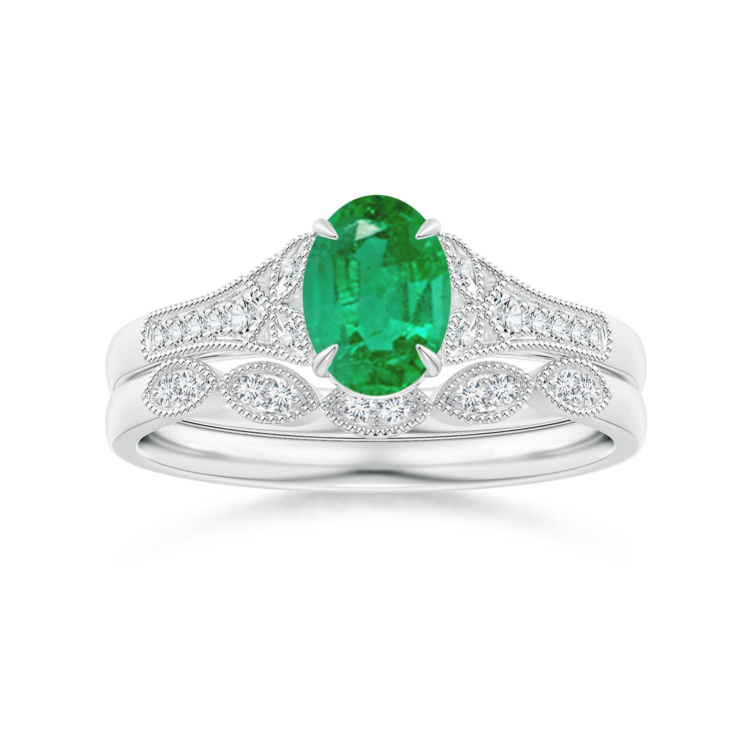 AA - Emerald / 0.77 CT / 14 KT White Gold