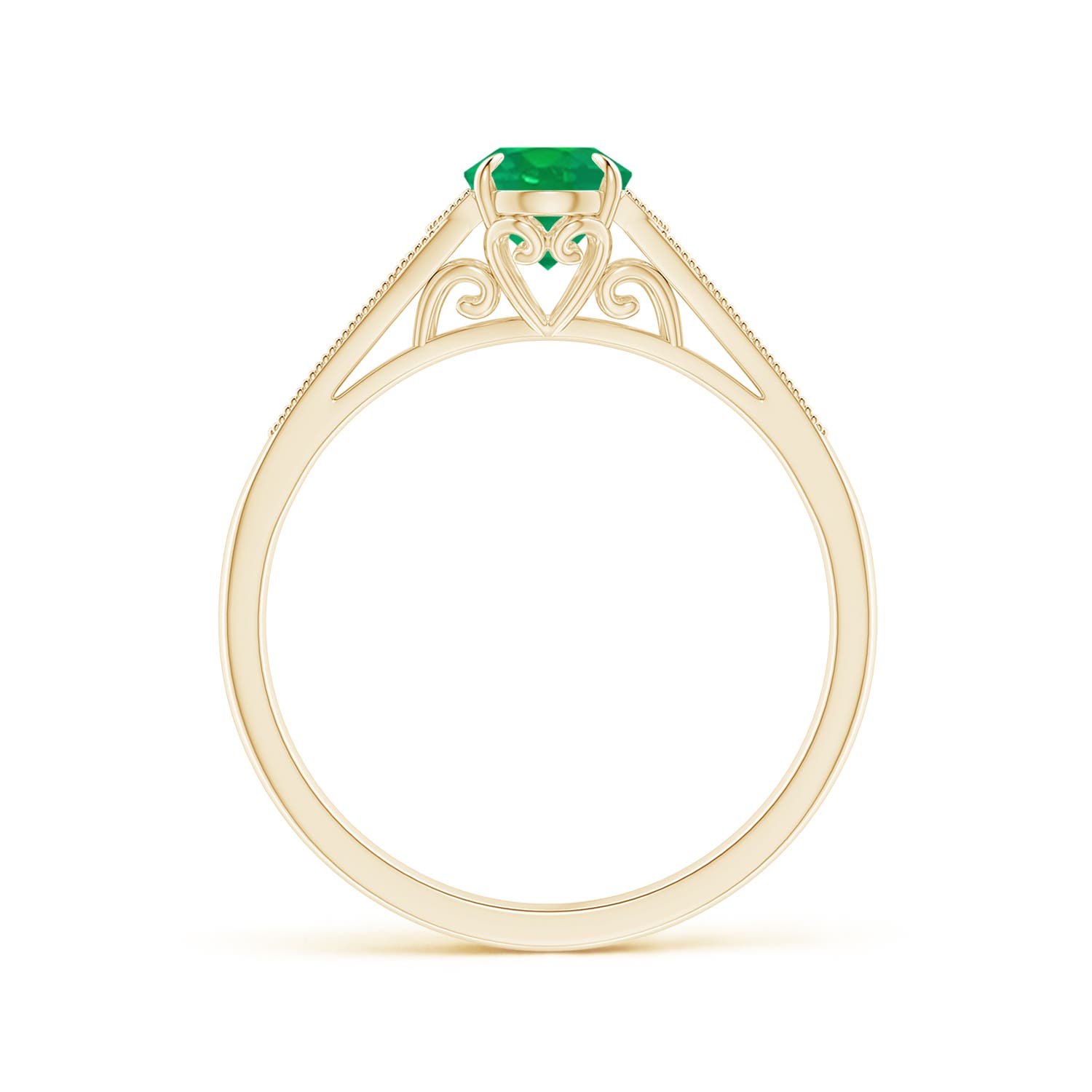 AA - Emerald / 0.77 CT / 14 KT Yellow Gold