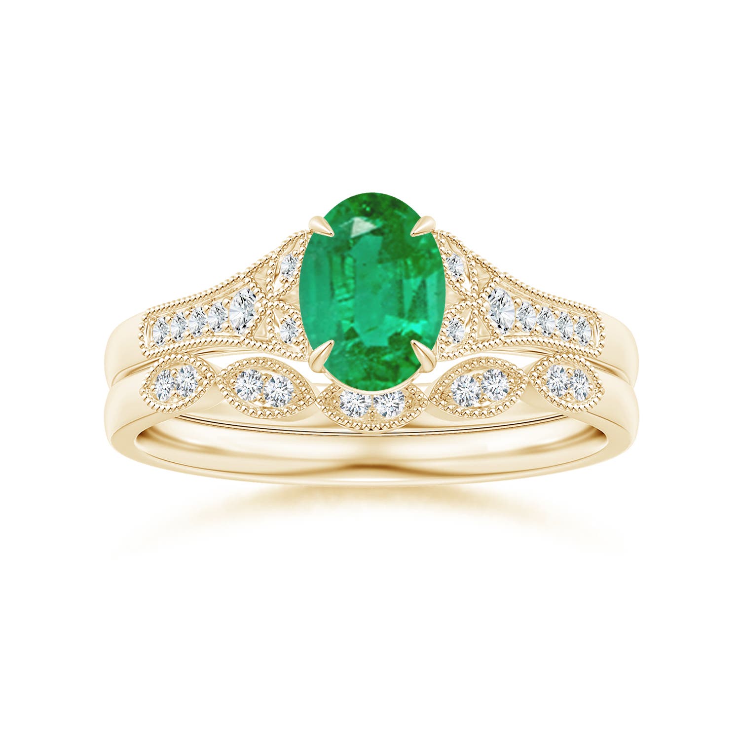 AA - Emerald / 0.77 CT / 14 KT Yellow Gold