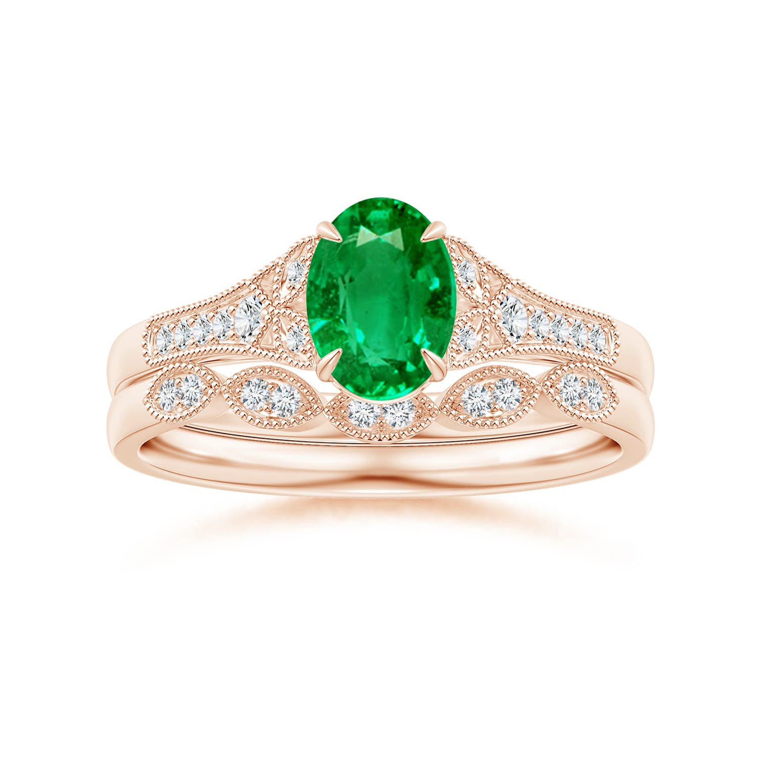 AAA - Emerald / 0.77 CT / 14 KT Rose Gold