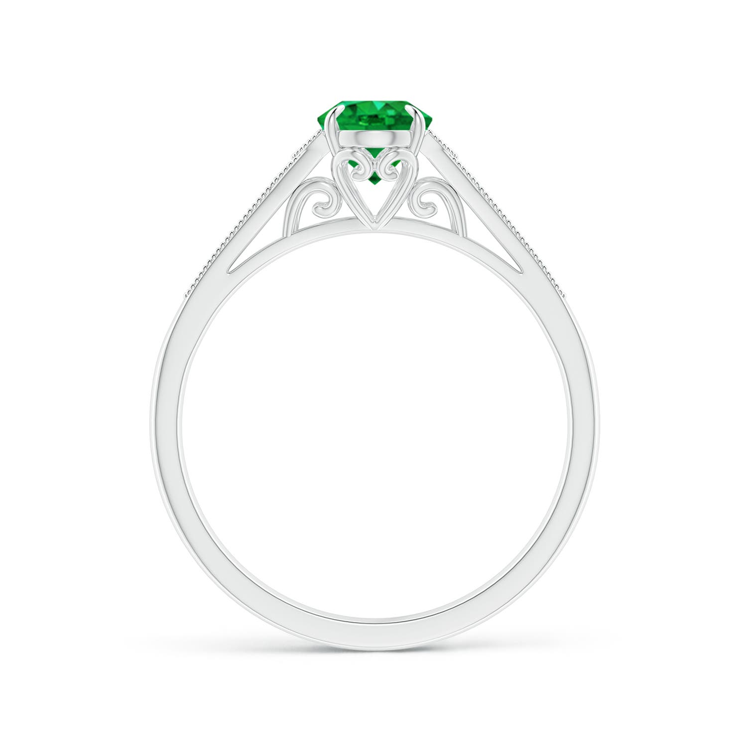 AAA - Emerald / 0.77 CT / 14 KT White Gold