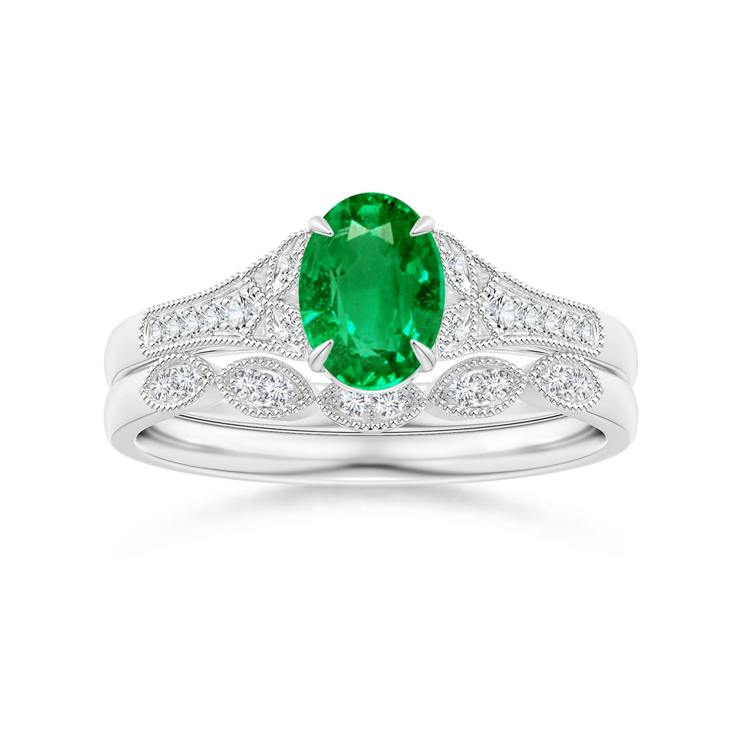 AAA - Emerald / 0.77 CT / 14 KT White Gold