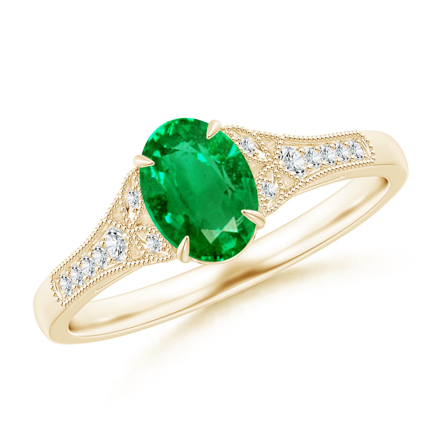 AAA - Emerald / 0.77 CT / 14 KT Yellow Gold