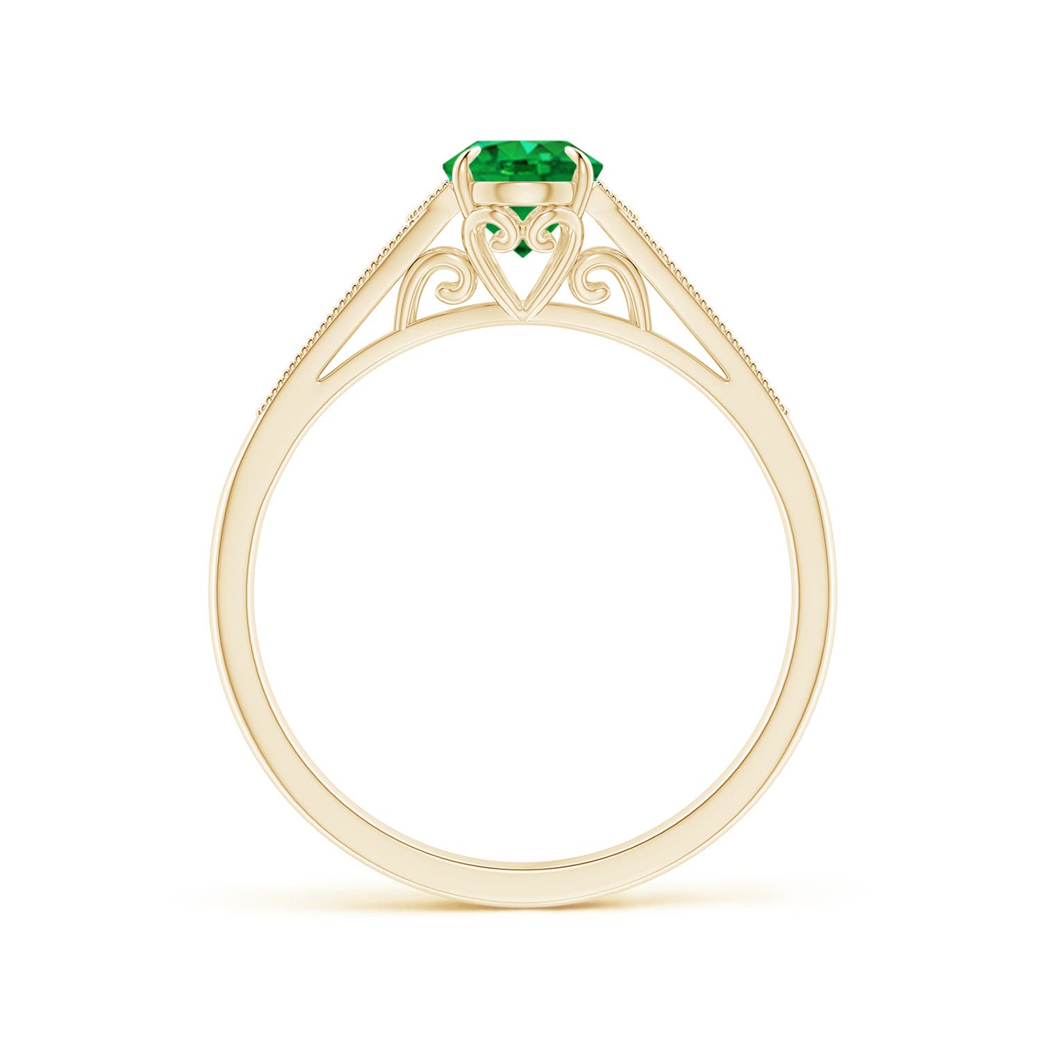 AAA - Emerald / 0.77 CT / 14 KT Yellow Gold
