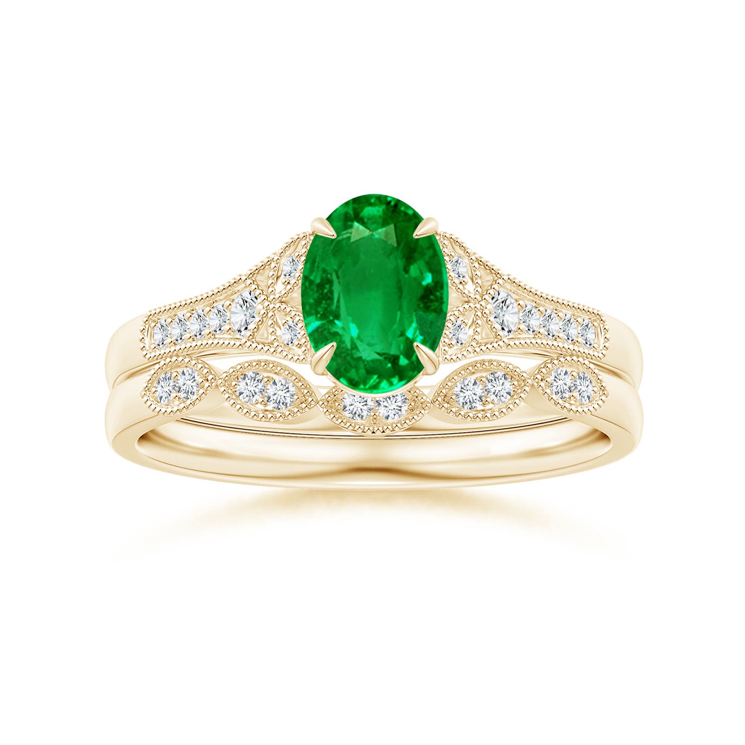 AAAA - Emerald / 0.77 CT / 14 KT Yellow Gold