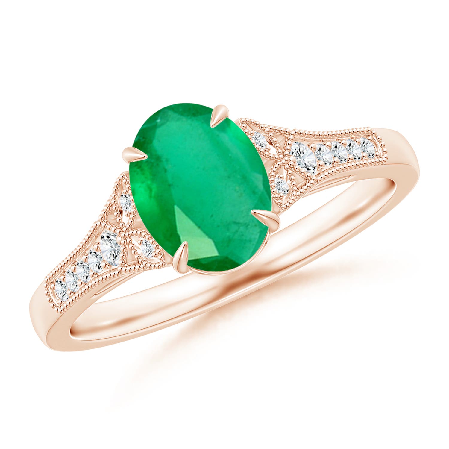 A - Emerald / 1.24 CT / 14 KT Rose Gold