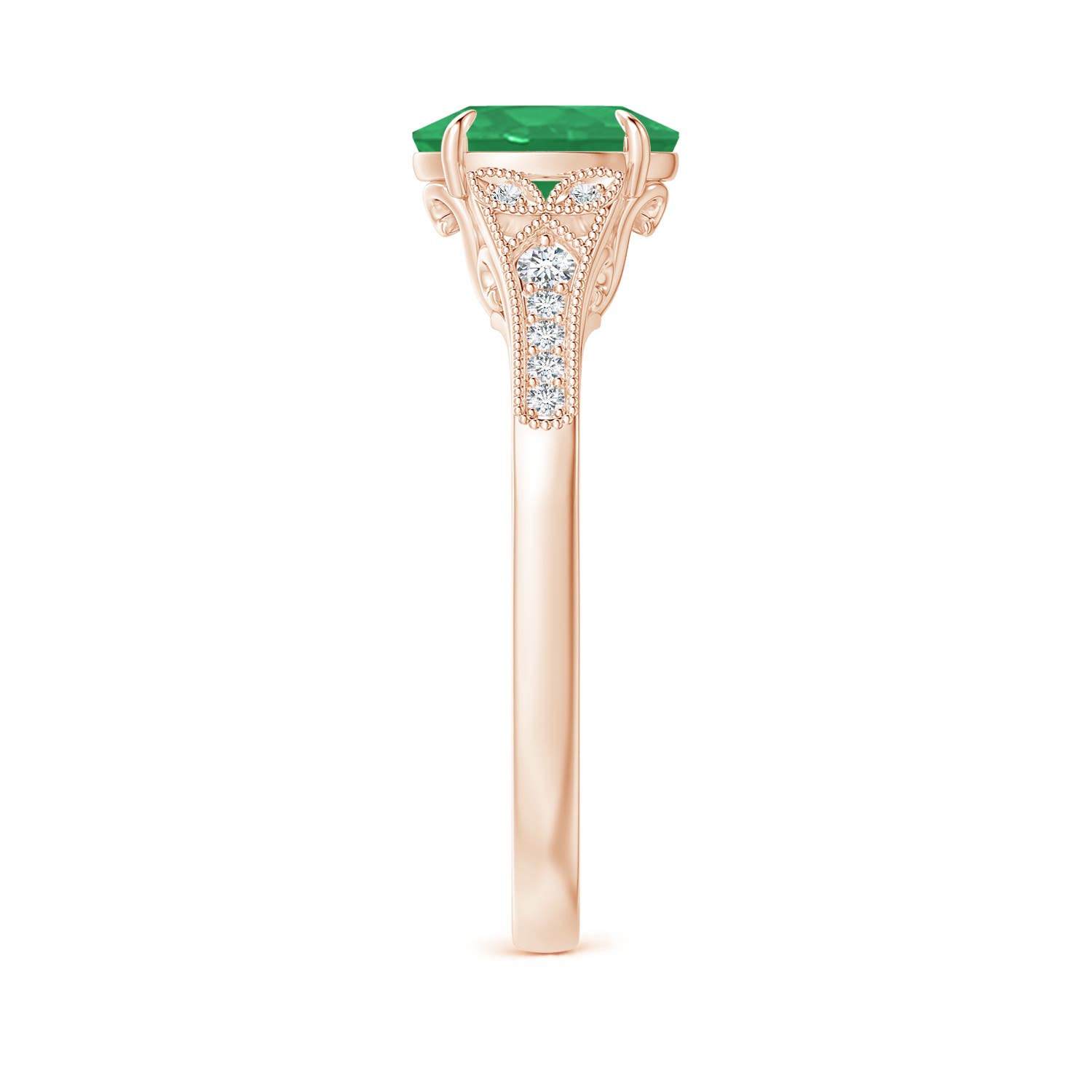 A - Emerald / 1.24 CT / 14 KT Rose Gold