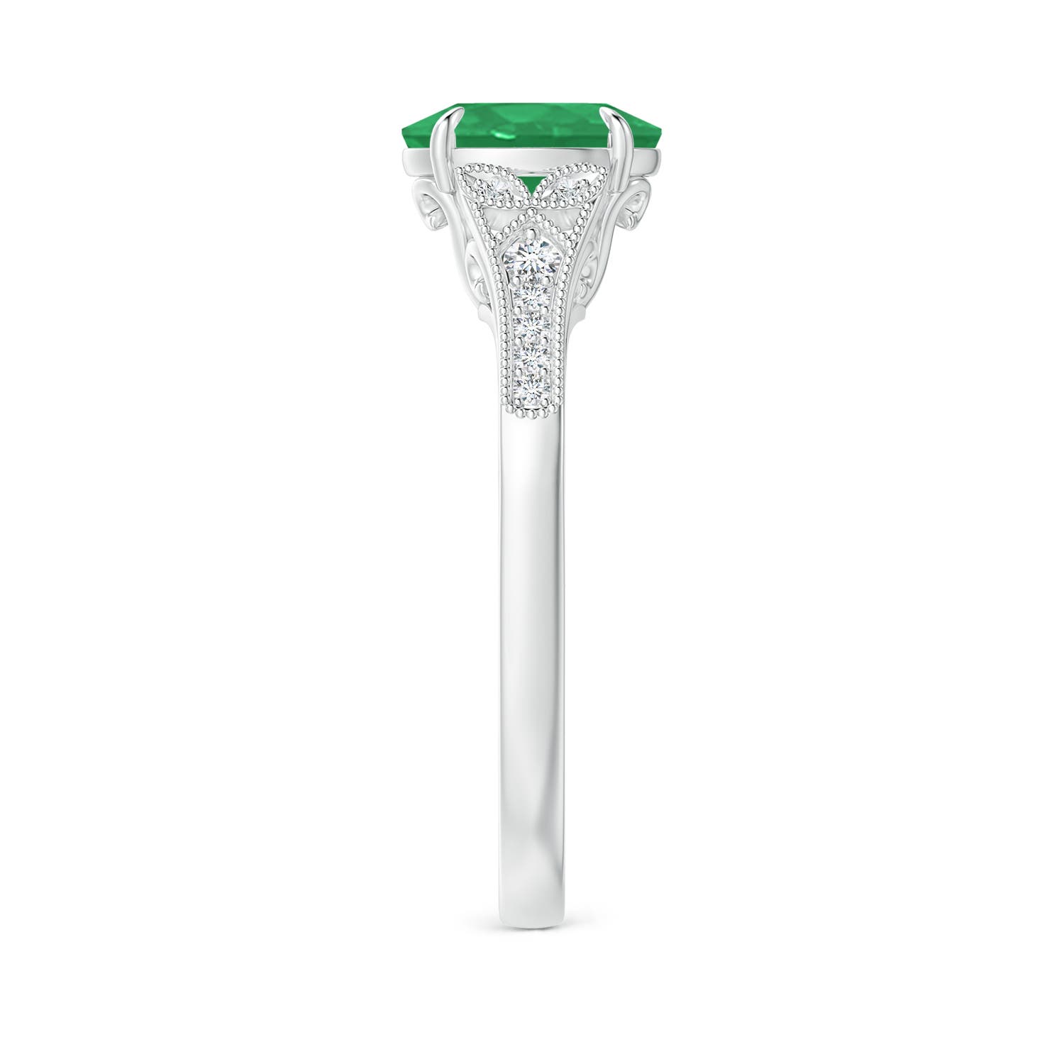 A - Emerald / 1.24 CT / 14 KT White Gold