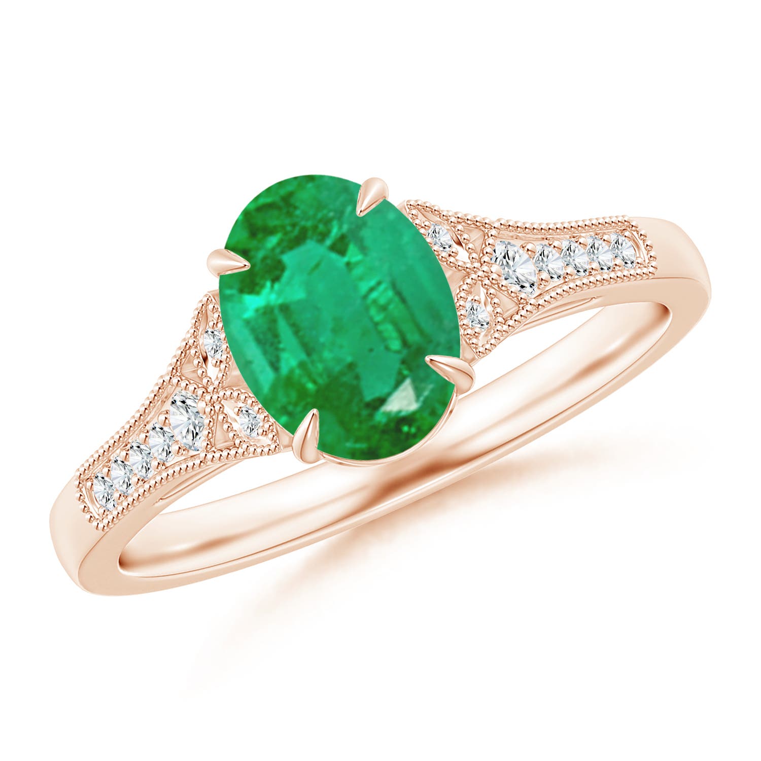 AA - Emerald / 1.24 CT / 14 KT Rose Gold