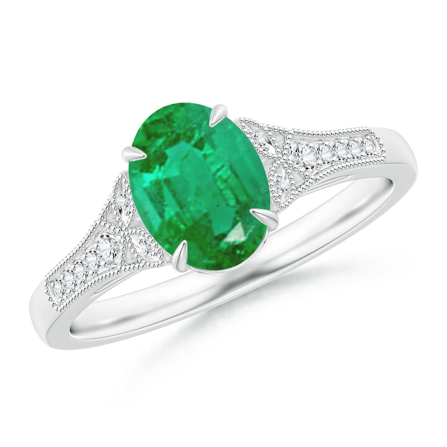 AA - Emerald / 1.24 CT / 14 KT White Gold