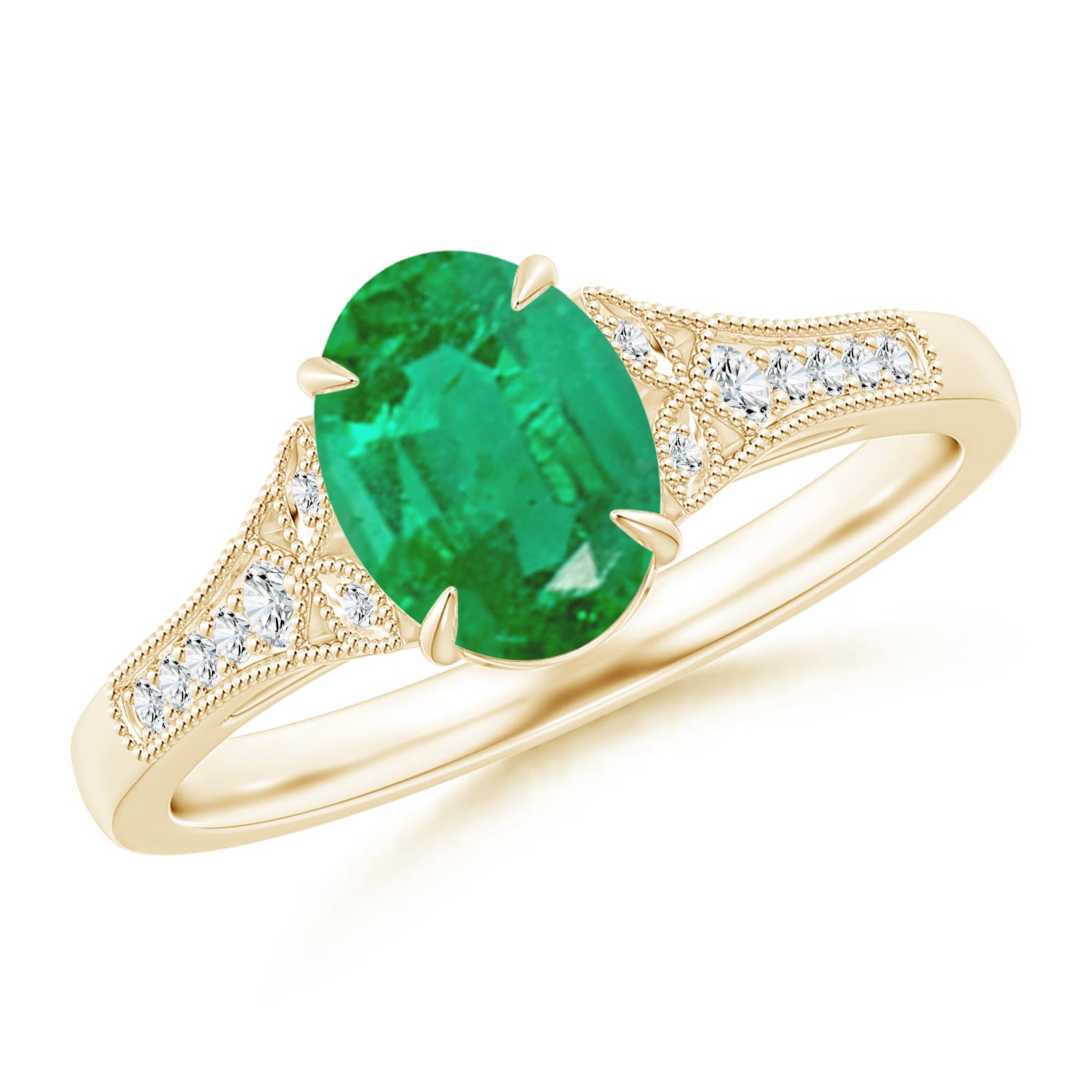 AA - Emerald / 1.24 CT / 14 KT Yellow Gold