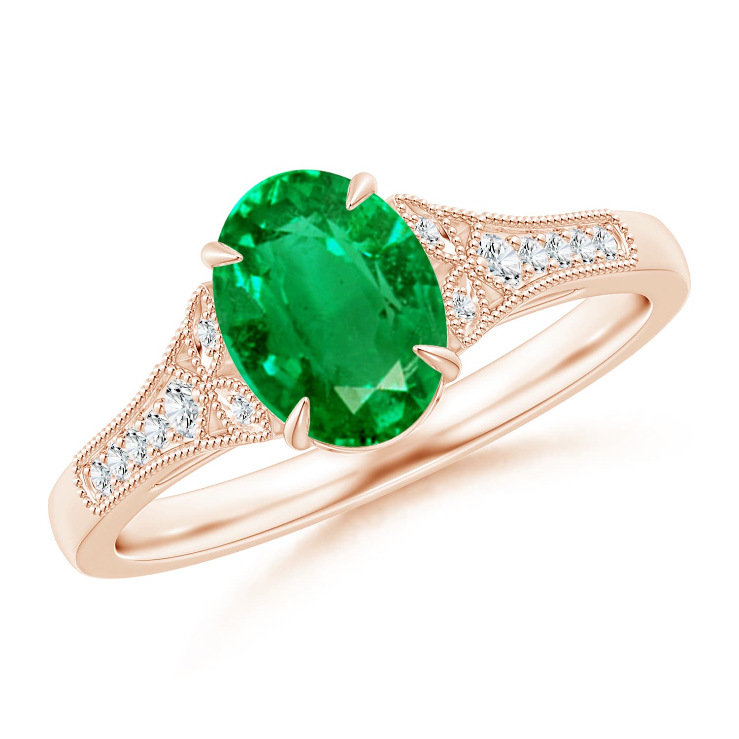 AAA - Emerald / 1.24 CT / 14 KT Rose Gold