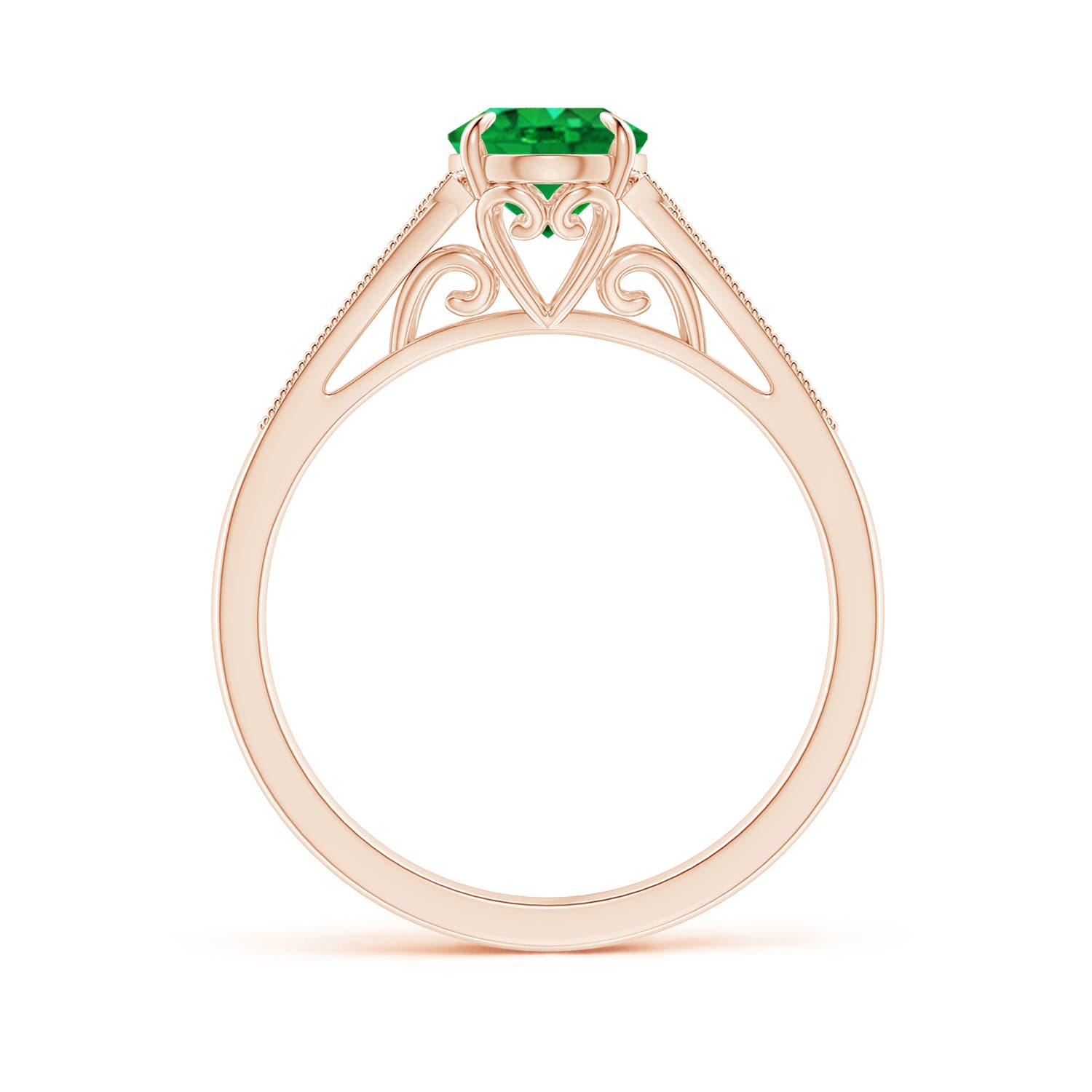 AAA - Emerald / 1.24 CT / 14 KT Rose Gold