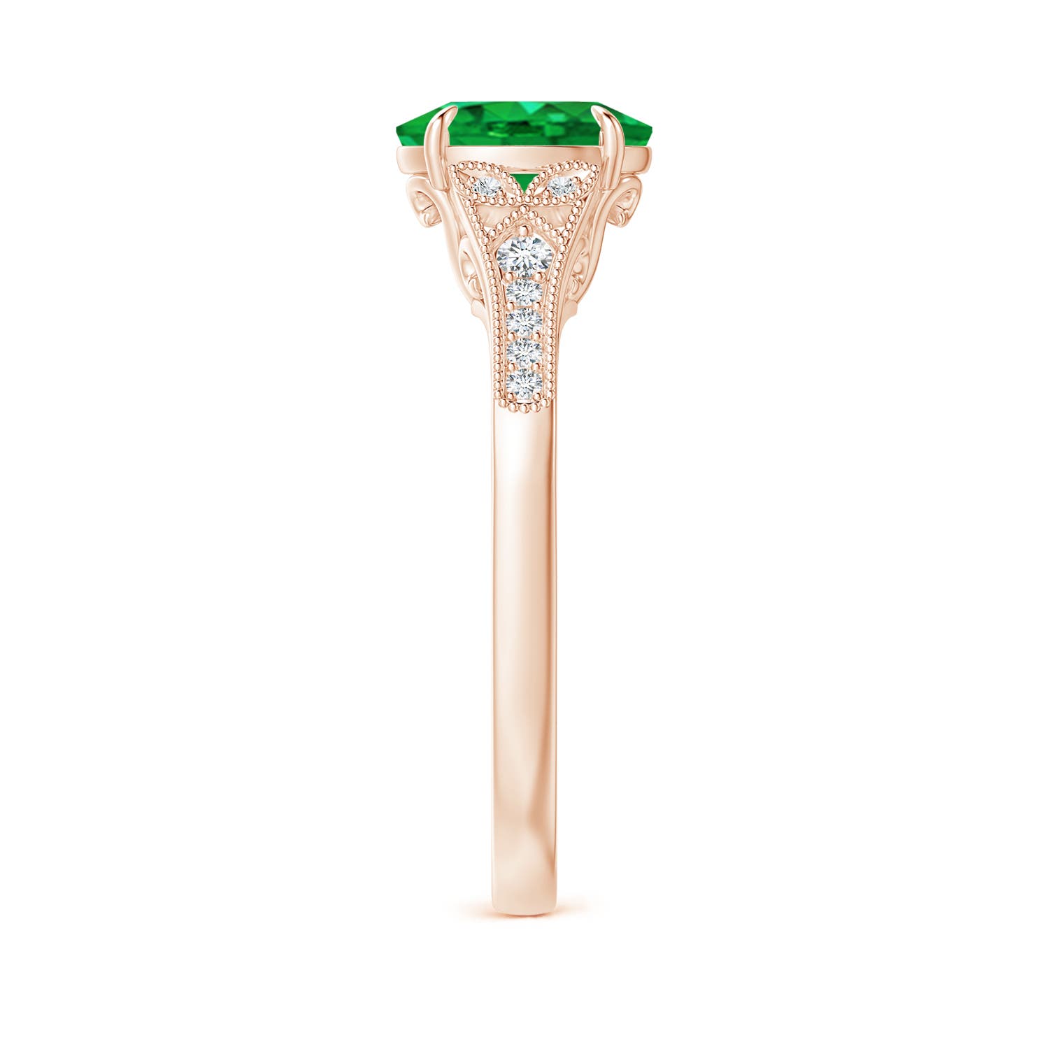 AAA - Emerald / 1.24 CT / 14 KT Rose Gold