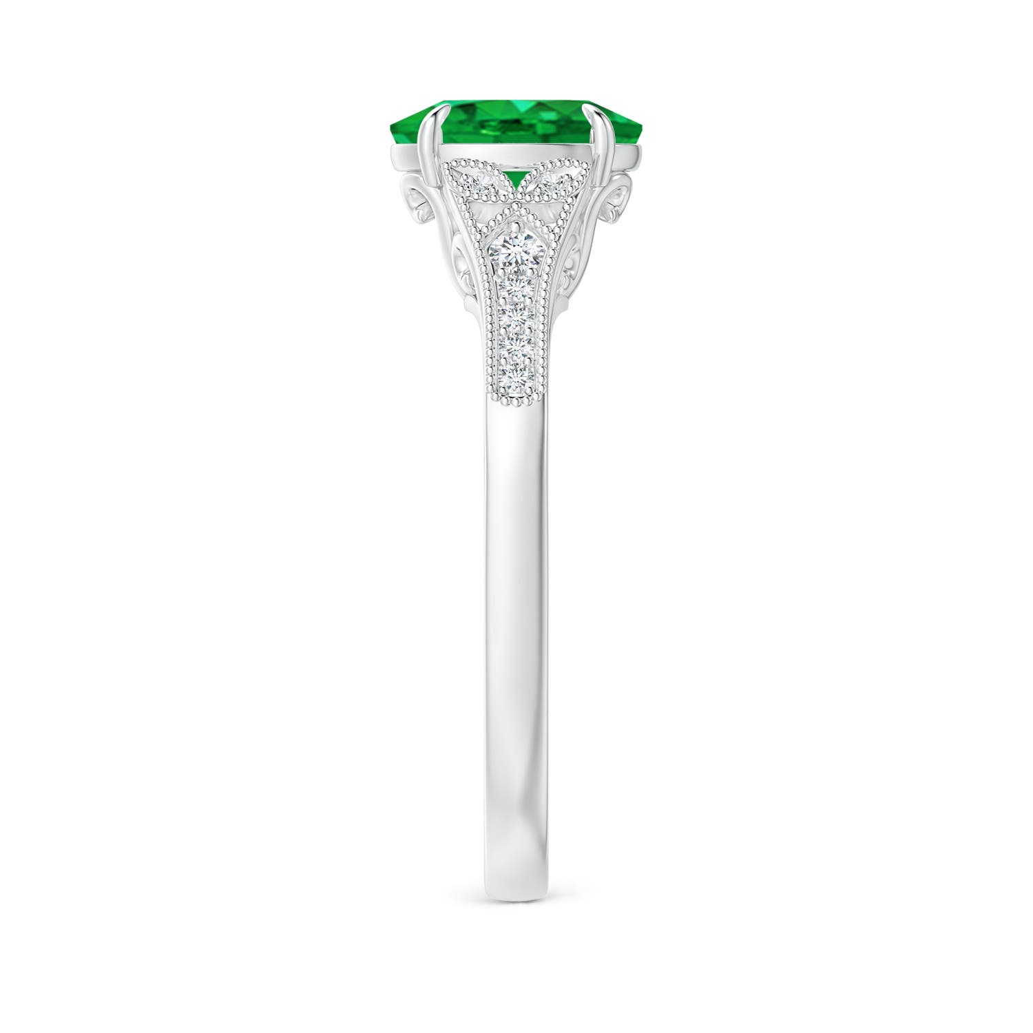 AAA - Emerald / 1.24 CT / 14 KT White Gold