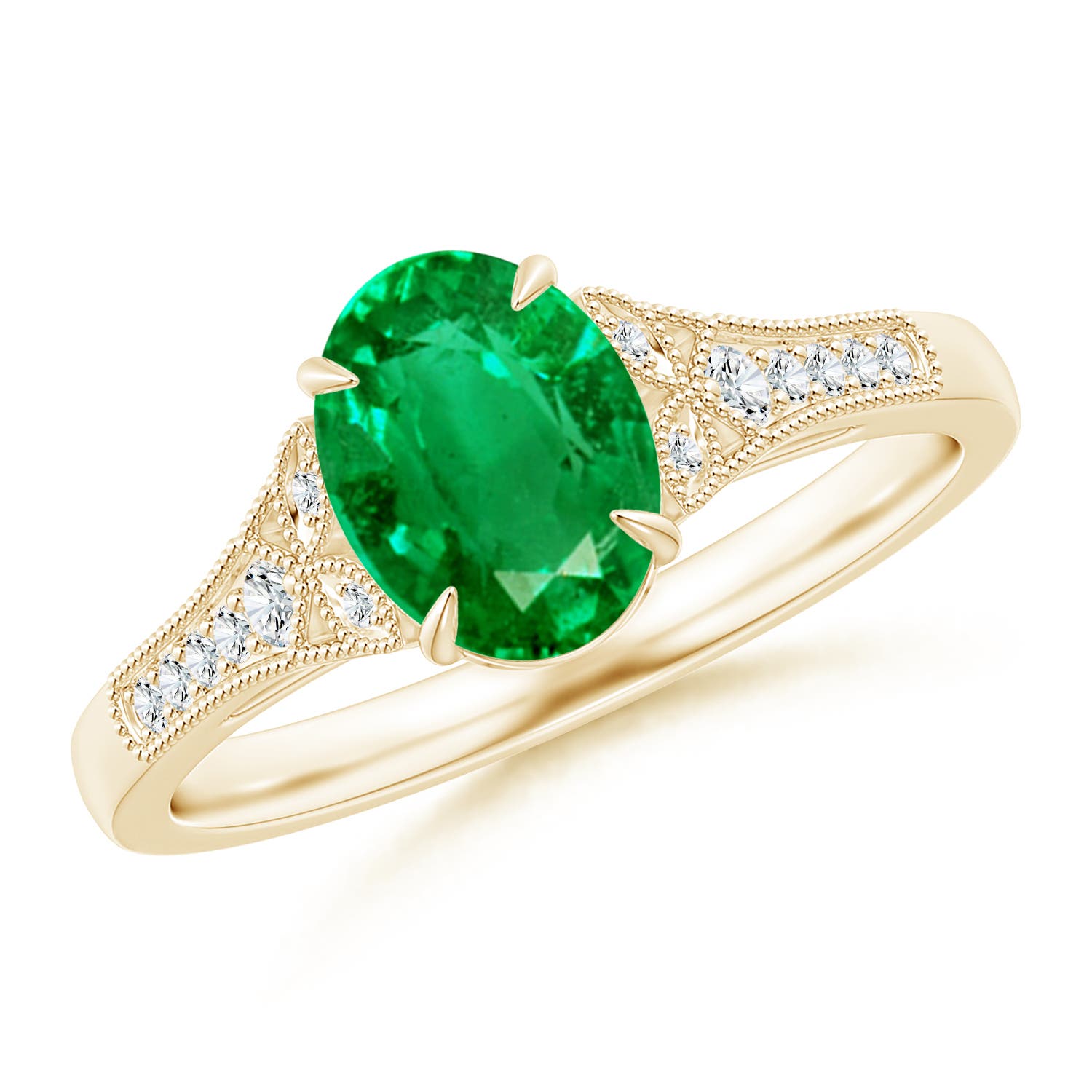 AAA - Emerald / 1.24 CT / 14 KT Yellow Gold