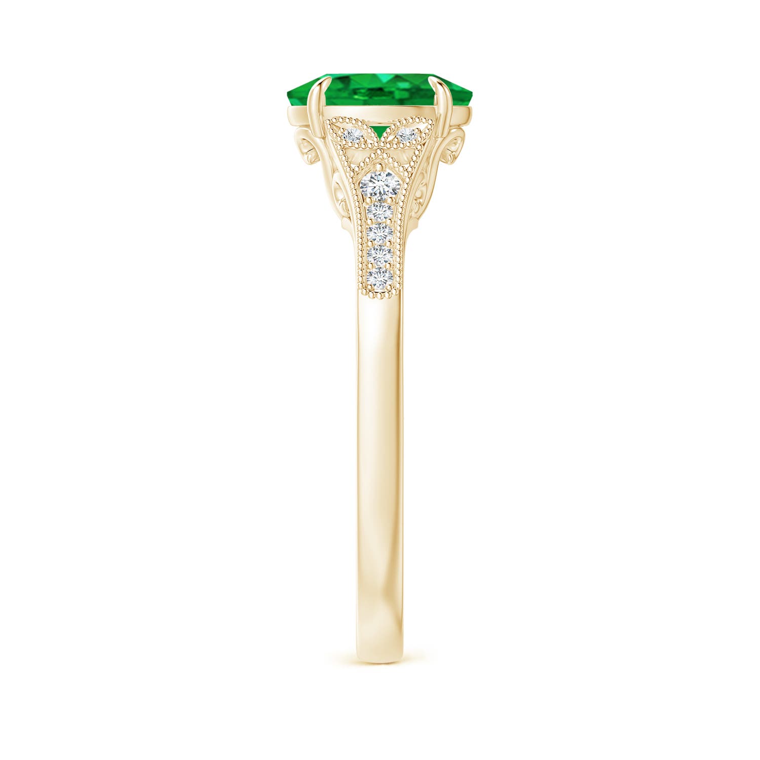 AAA - Emerald / 1.24 CT / 14 KT Yellow Gold