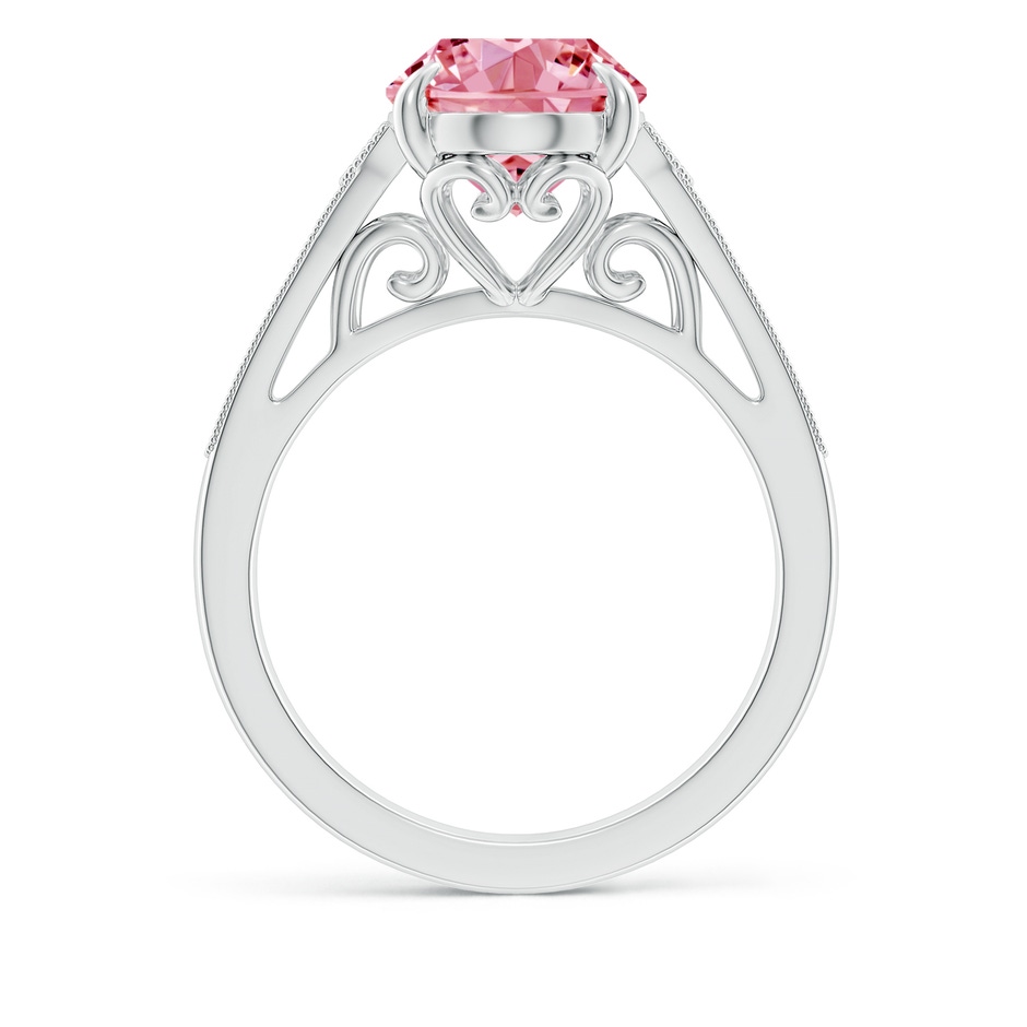 12x8mm AAAA Aeon Vintage Inspired Oval Fancy Intense Pink Diamond Solitaire Engagement Ring with Milgrain in White Gold side 199