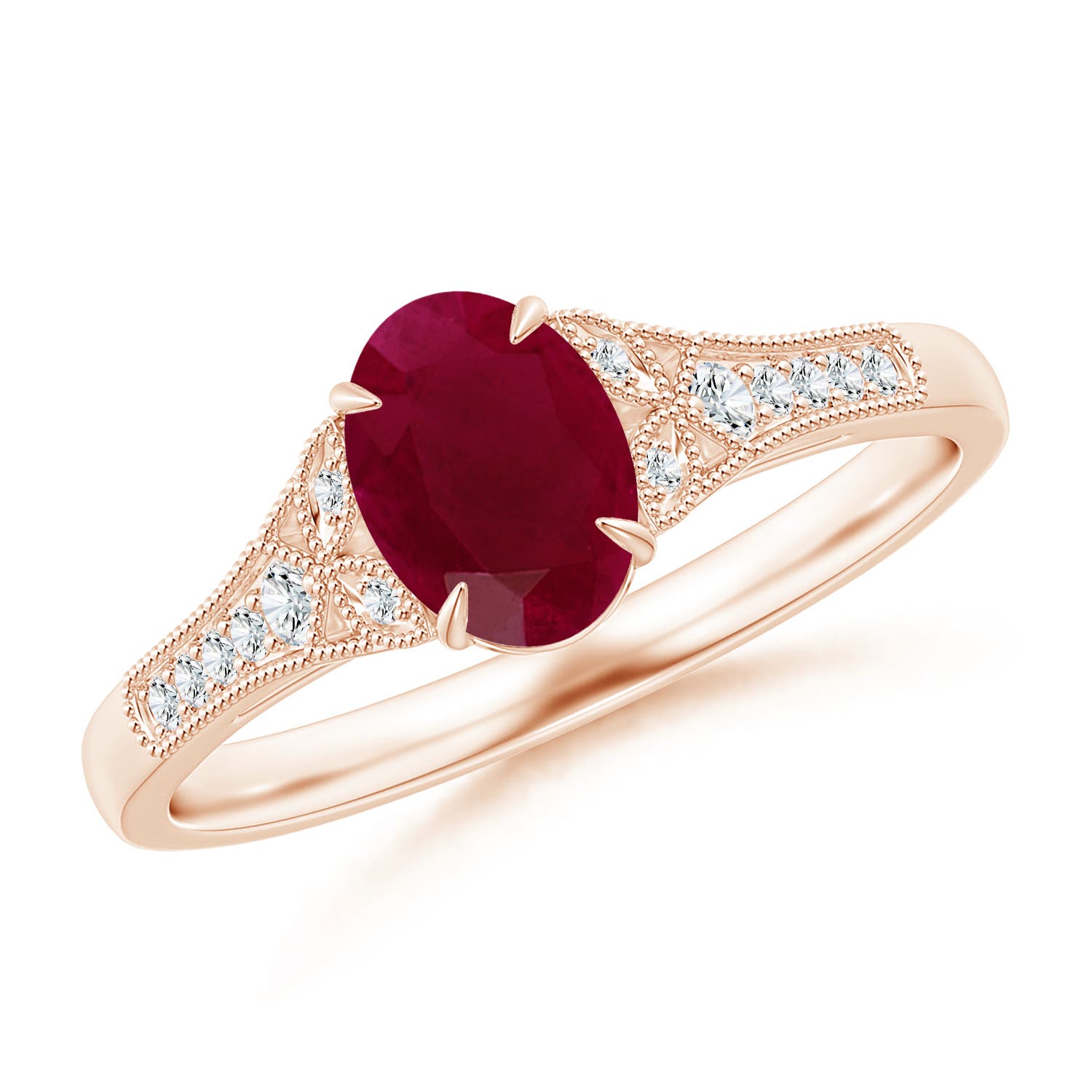 A - Ruby / 1.11 CT / 14 KT Rose Gold