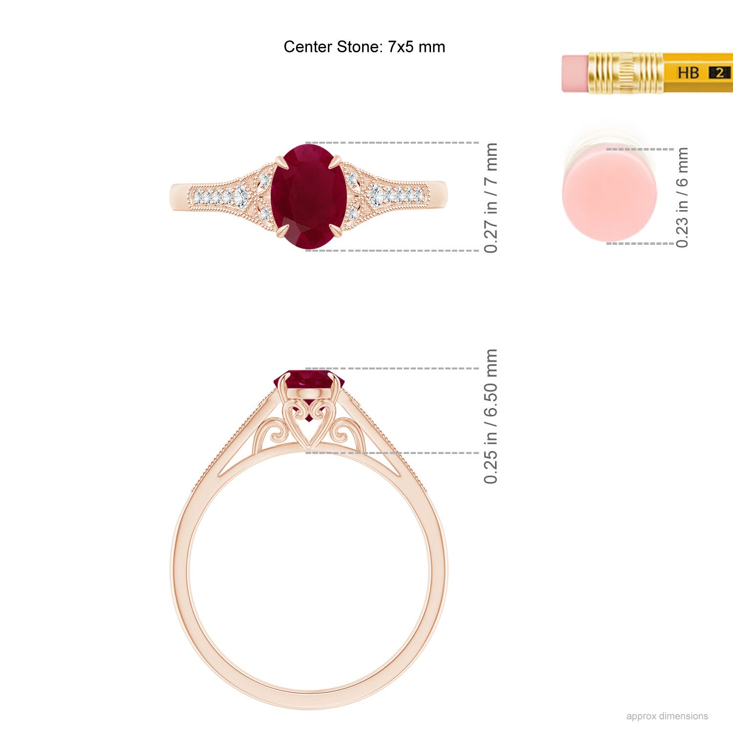 A - Ruby / 1.11 CT / 14 KT Rose Gold