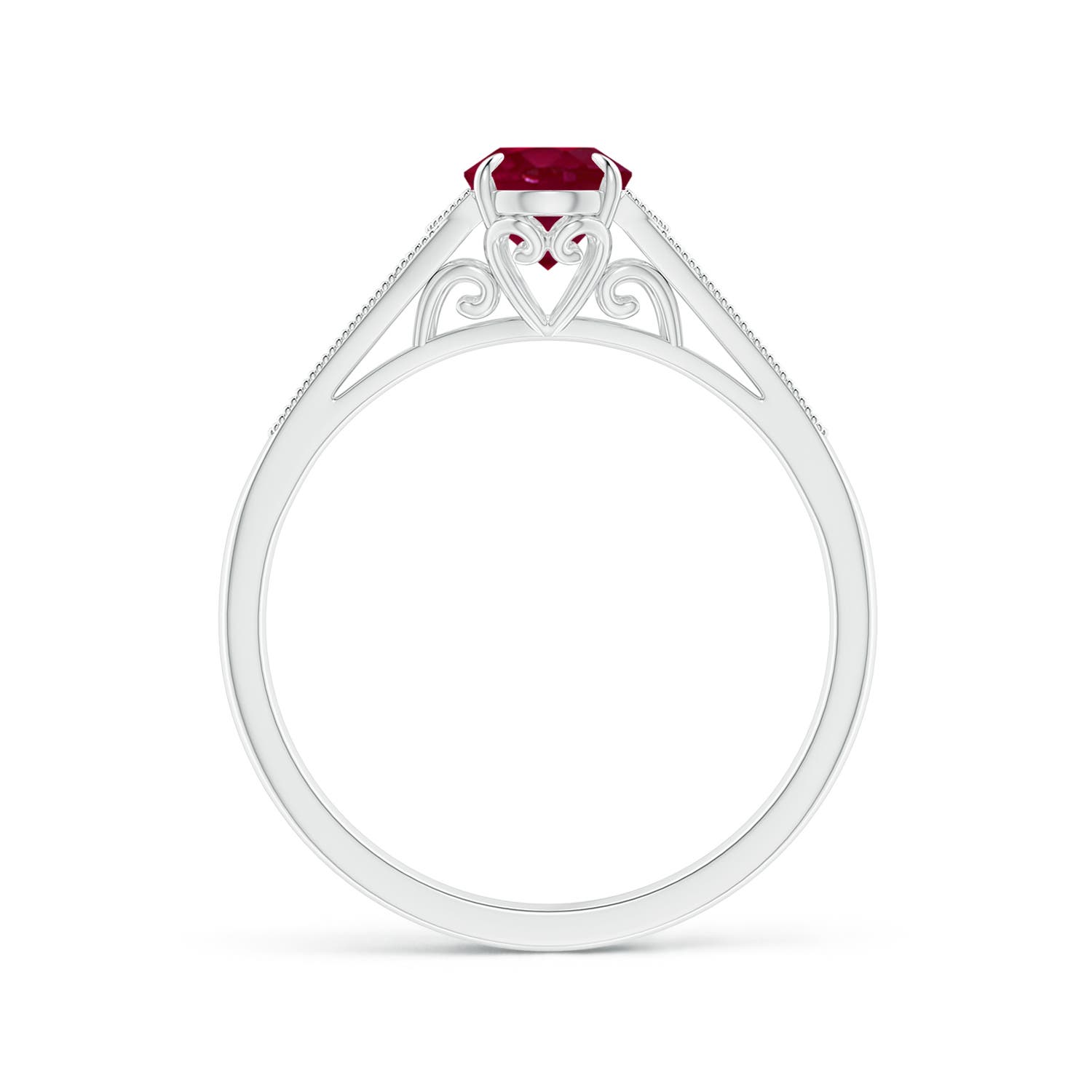 A - Ruby / 1.11 CT / 14 KT White Gold