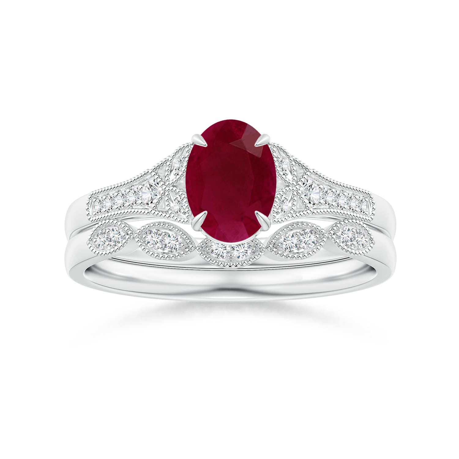 A - Ruby / 1.11 CT / 14 KT White Gold