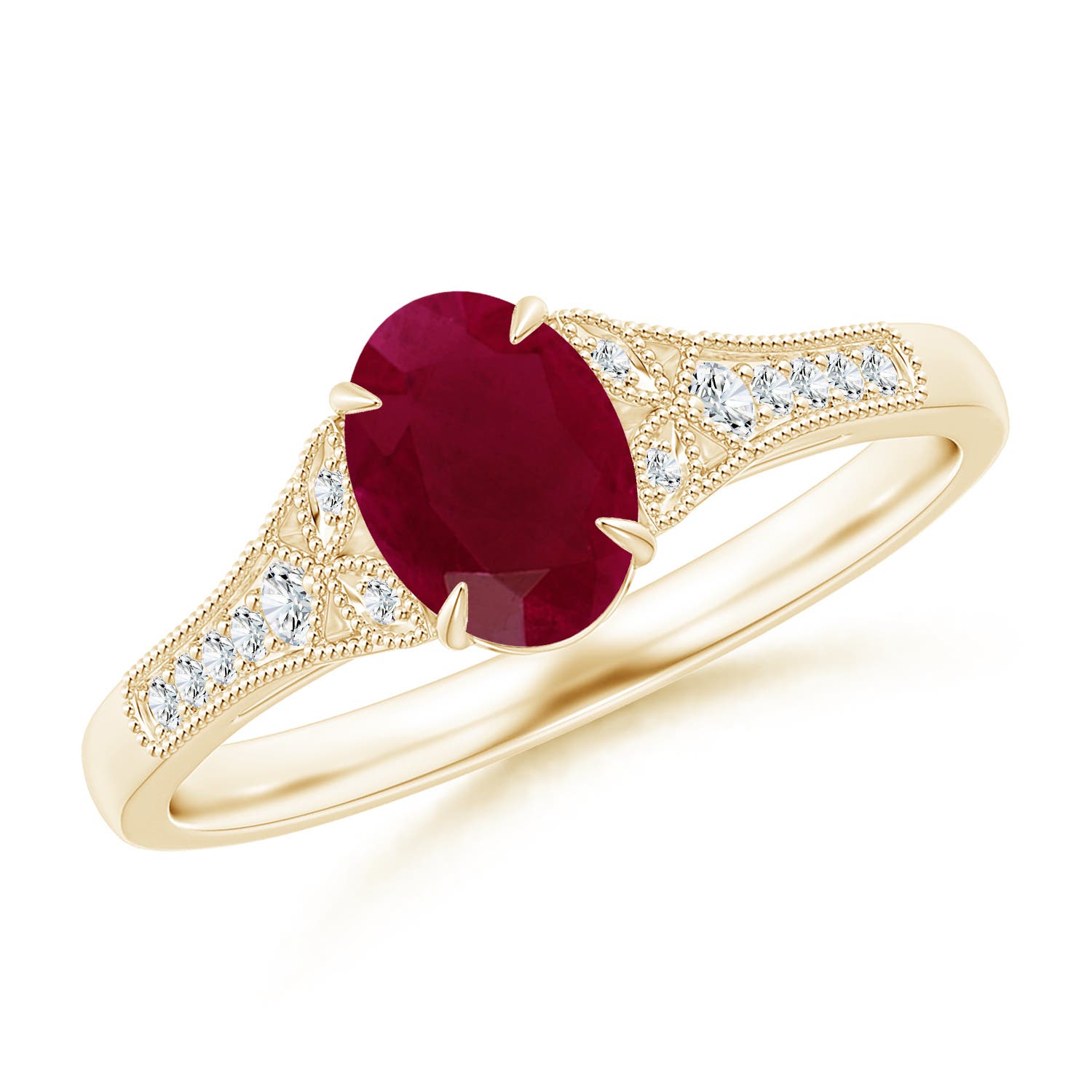 A - Ruby / 1.11 CT / 14 KT Yellow Gold