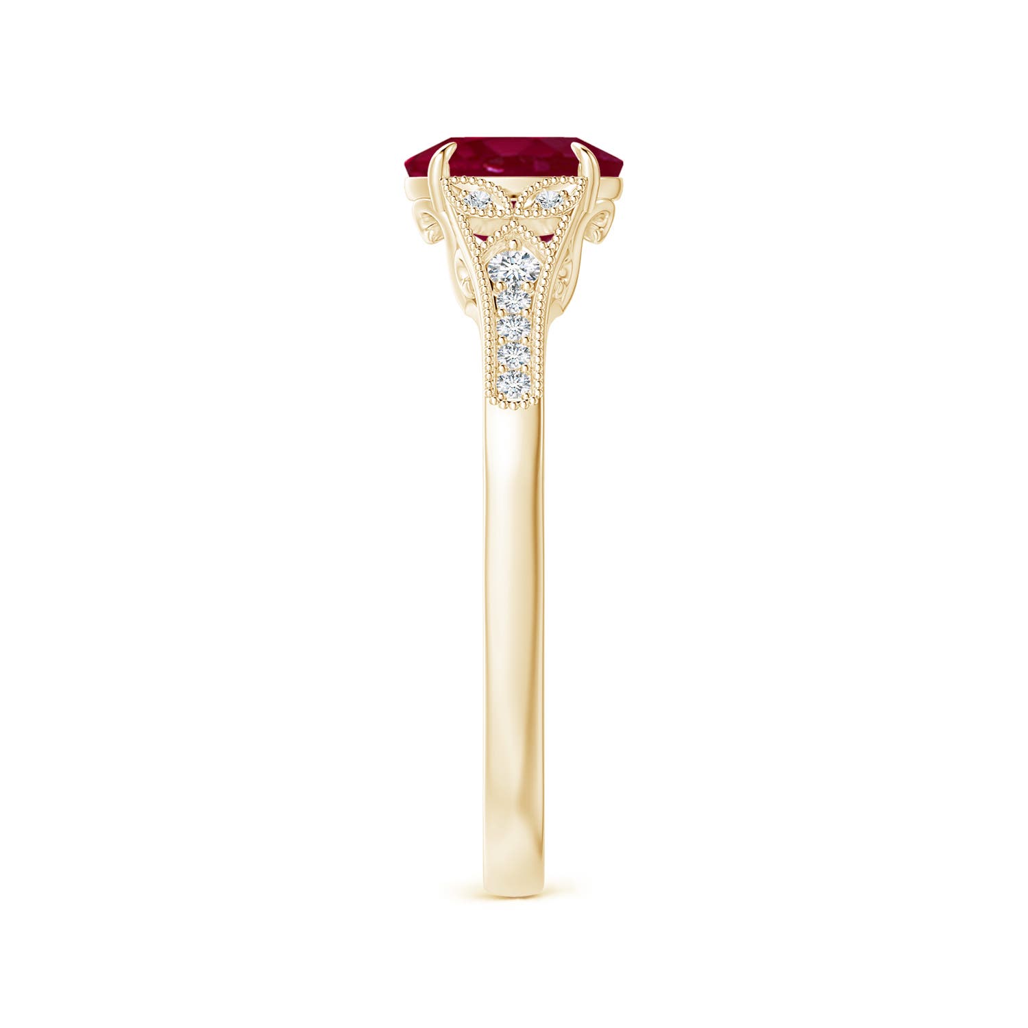 A - Ruby / 1.11 CT / 14 KT Yellow Gold