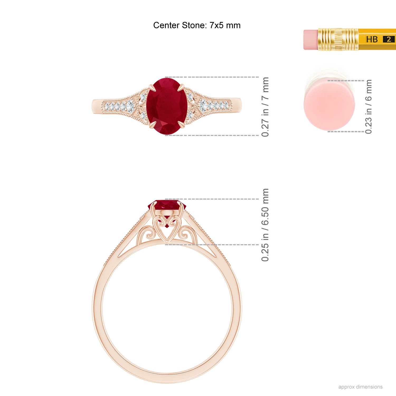 AA - Ruby / 1.11 CT / 14 KT Rose Gold