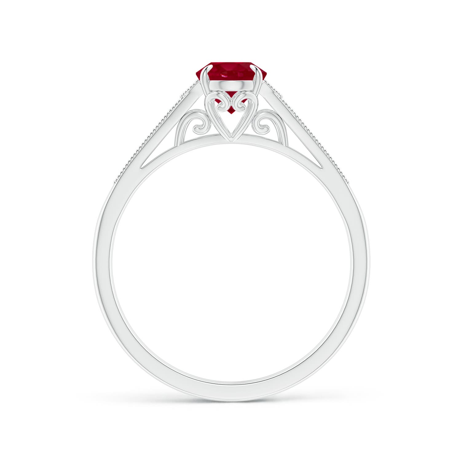 AA - Ruby / 1.11 CT / 14 KT White Gold