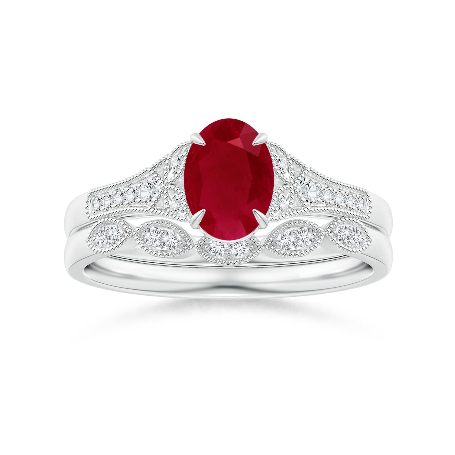 AA - Ruby / 1.11 CT / 14 KT White Gold