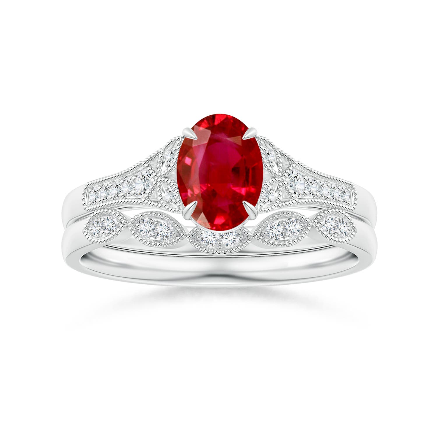 AAA - Ruby / 1.11 CT / 14 KT White Gold