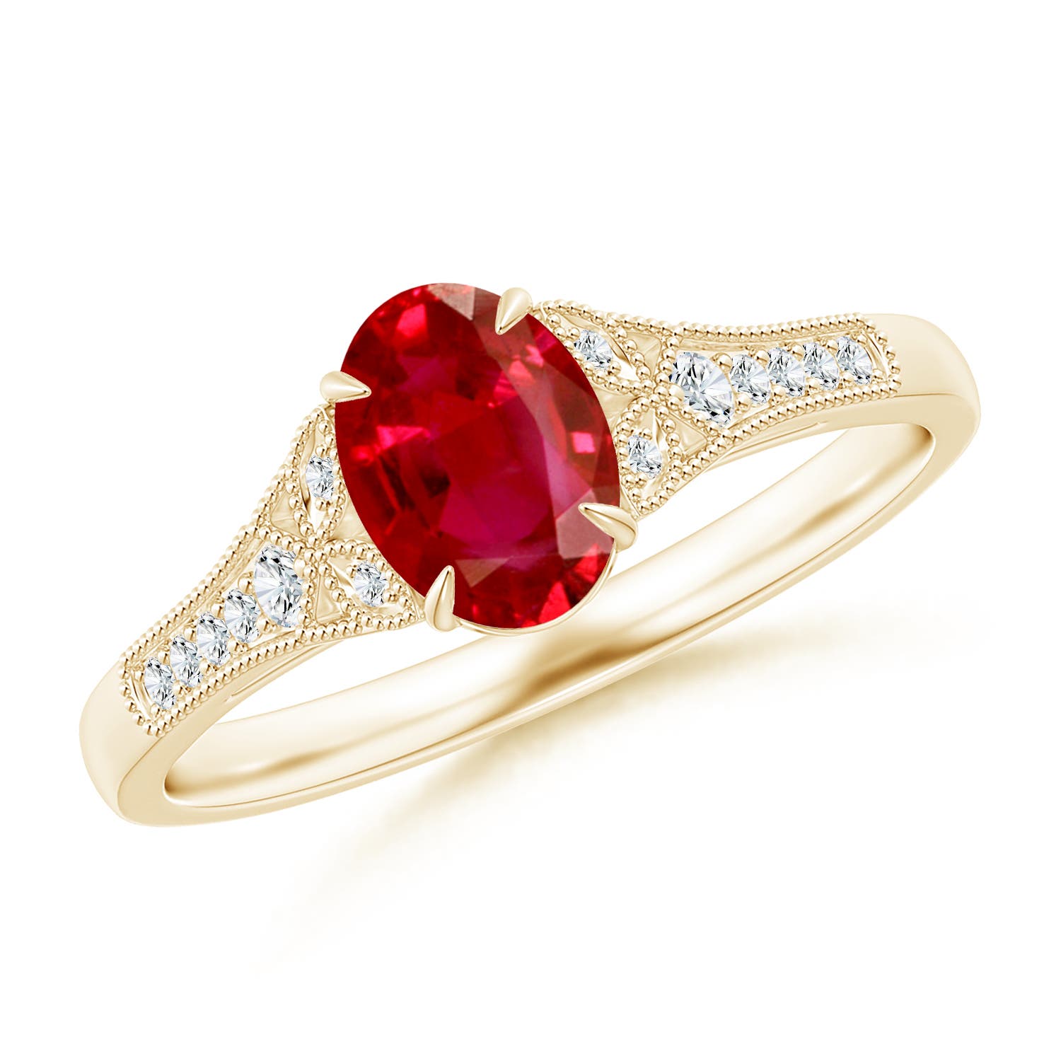 AAA - Ruby / 1.11 CT / 14 KT Yellow Gold