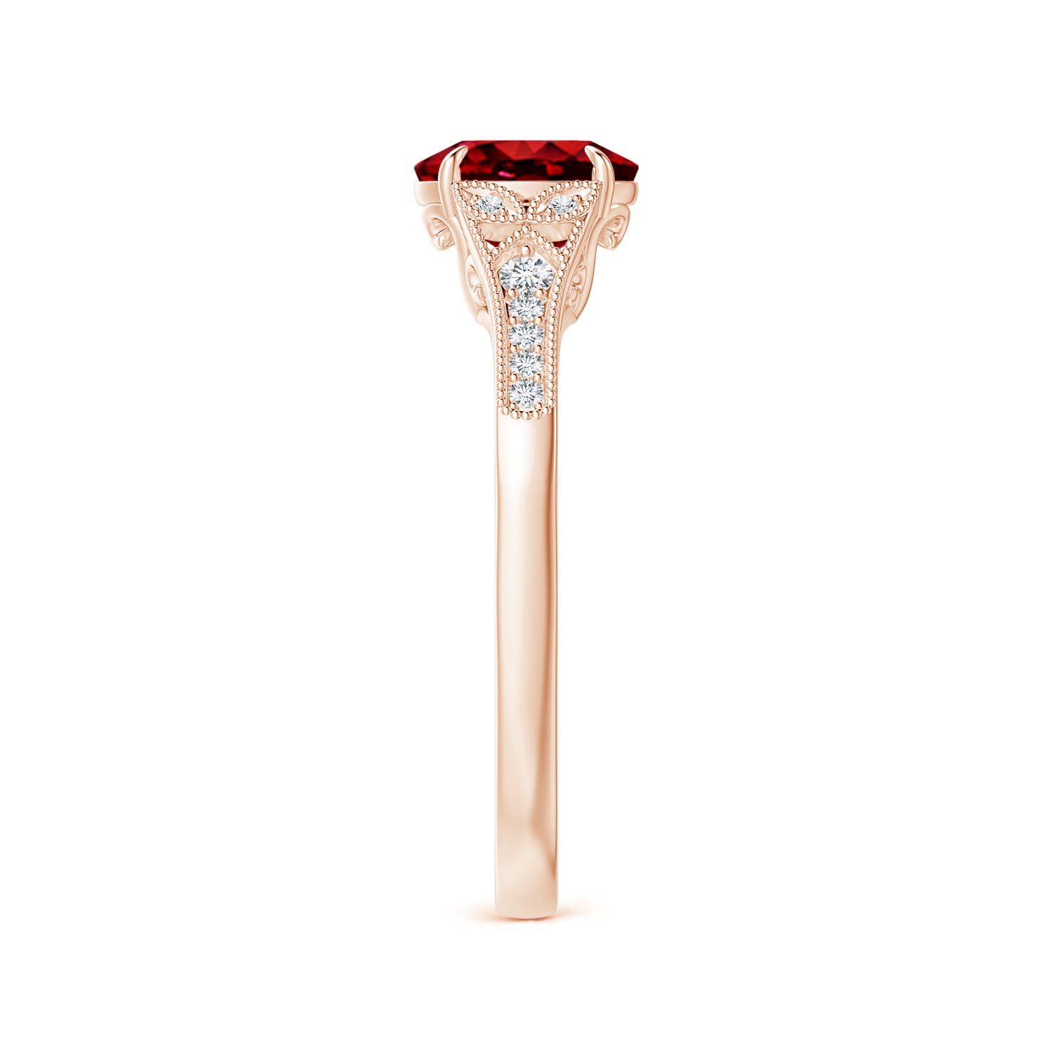 AAAA - Ruby / 1.11 CT / 14 KT Rose Gold