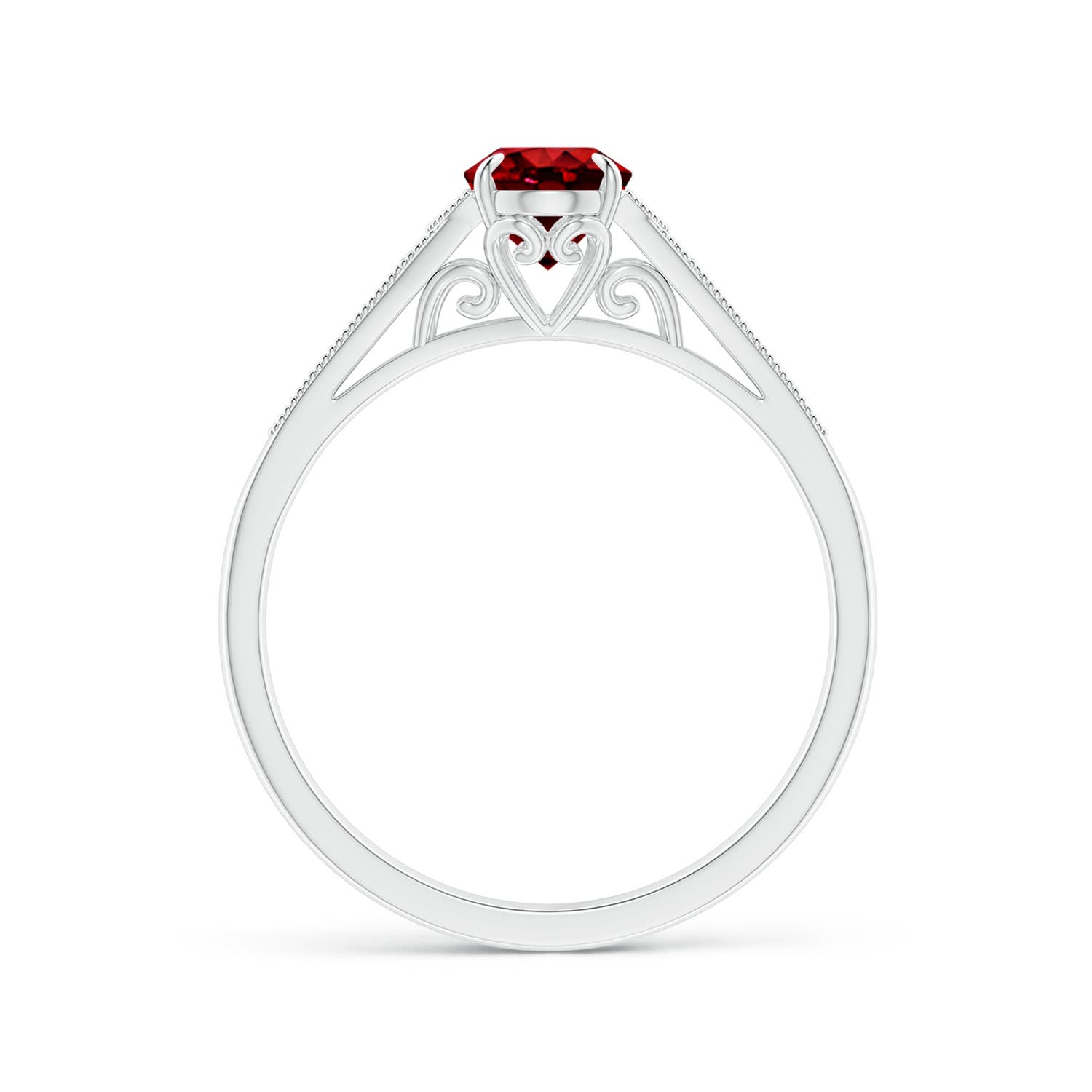 AAAA - Ruby / 1.11 CT / 14 KT White Gold