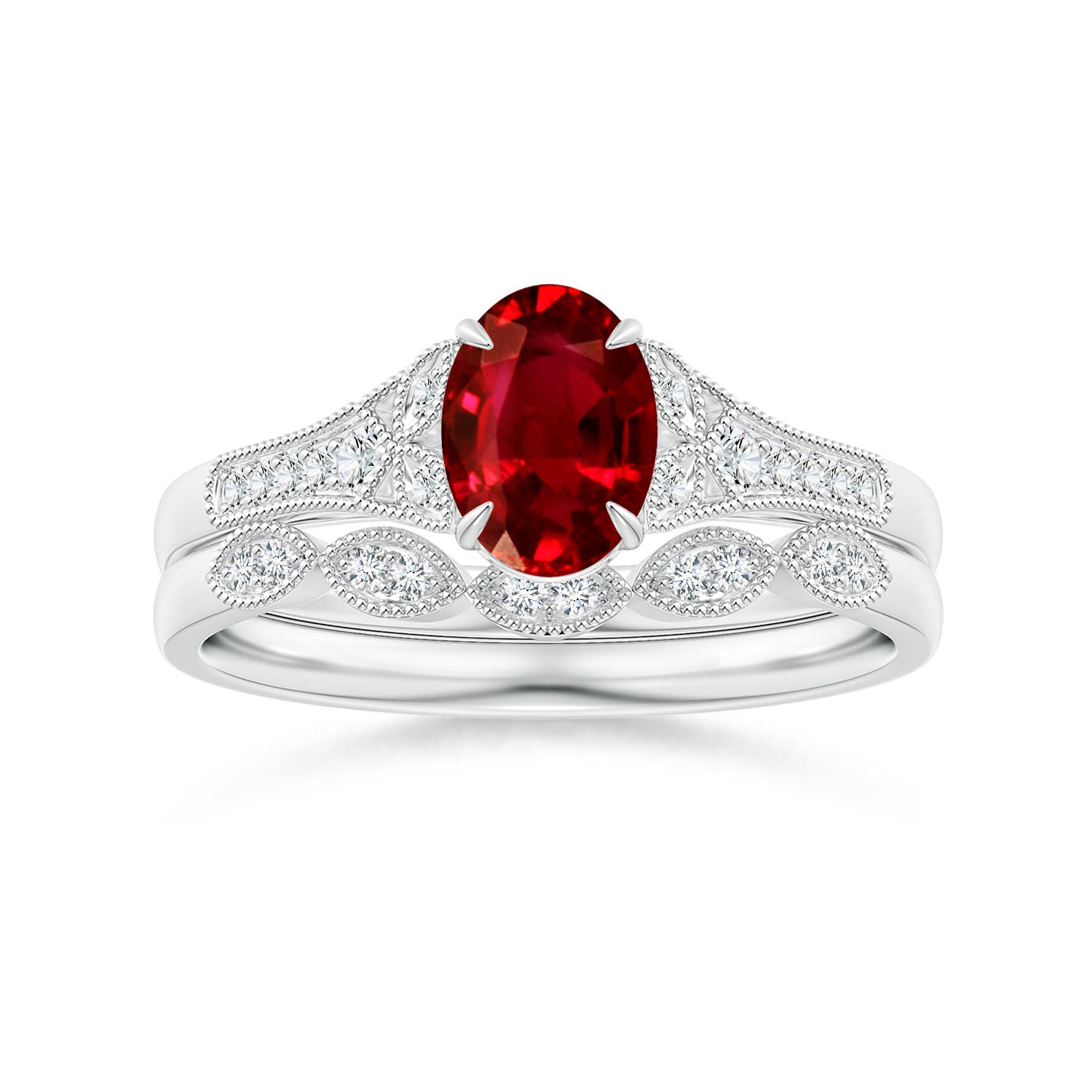 AAAA - Ruby / 1.11 CT / 14 KT White Gold